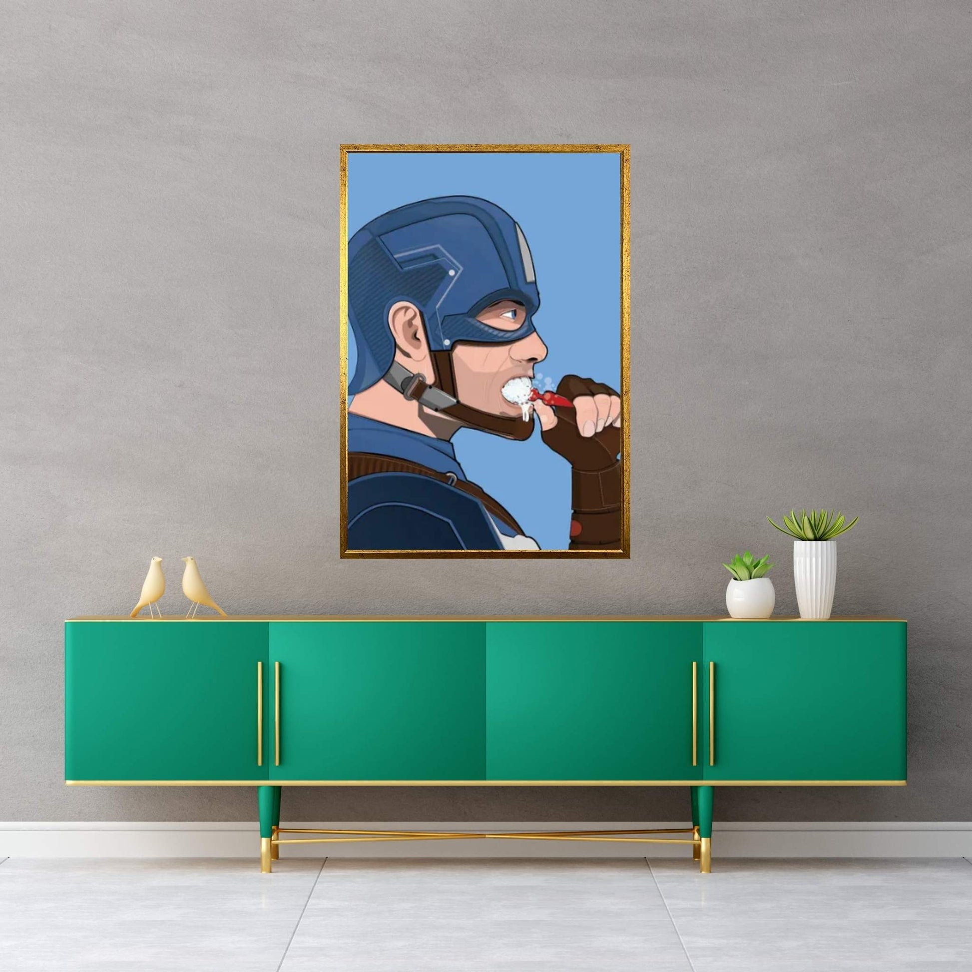 Cap Teeth Canvas Wall Art - Y Canvas