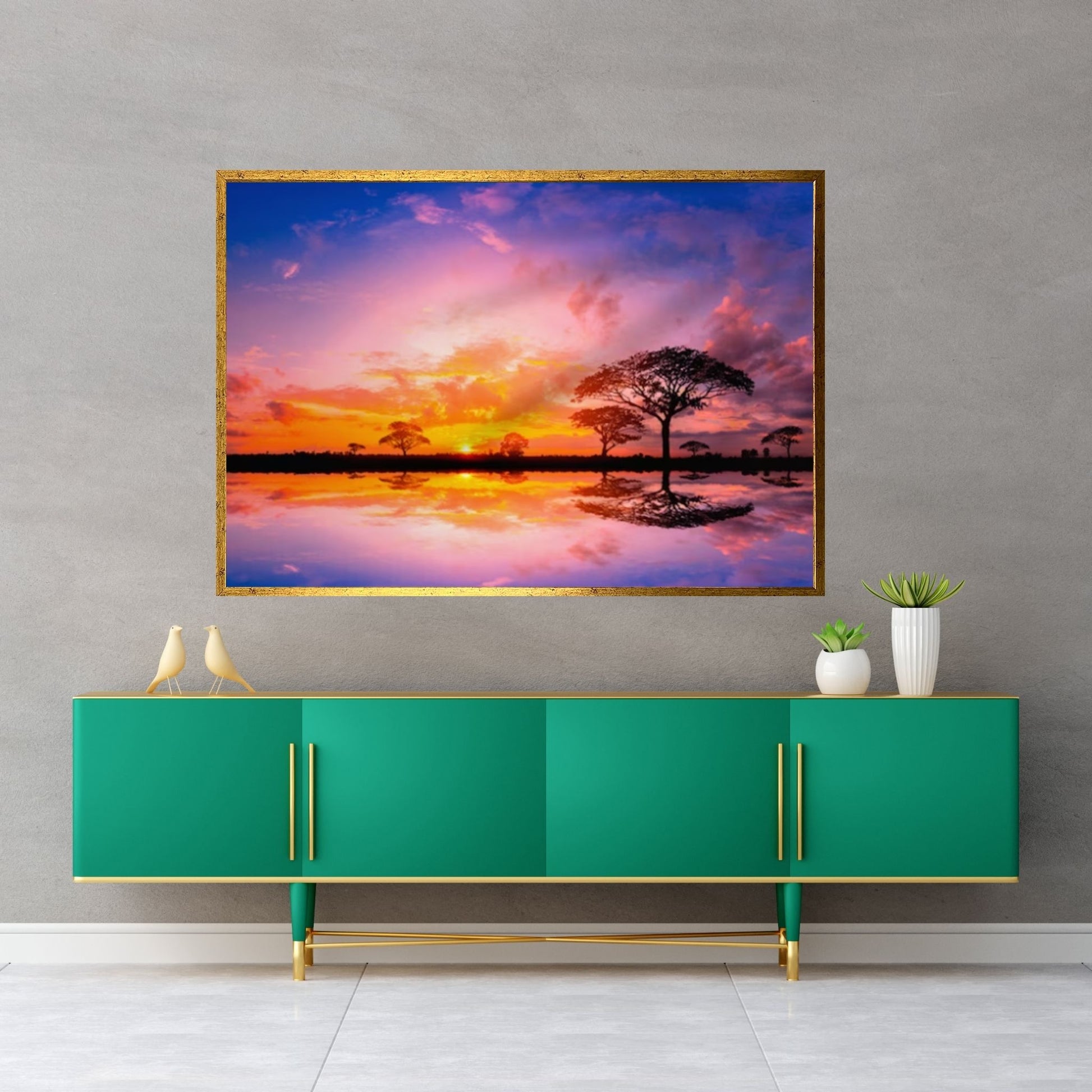 Sunset on the Beach Print on Canvas, Sunset Wall Art - Y Canvas