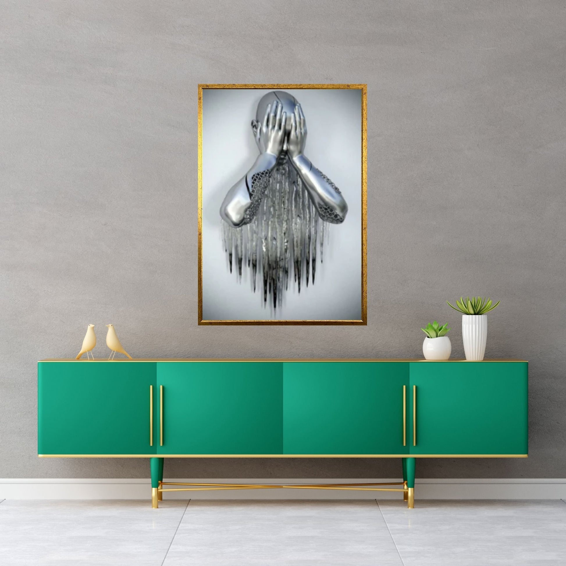 3d Metallic Canvas, Modern Art, 3d Human Wall Art, Man Wall Decor - Y Canvas