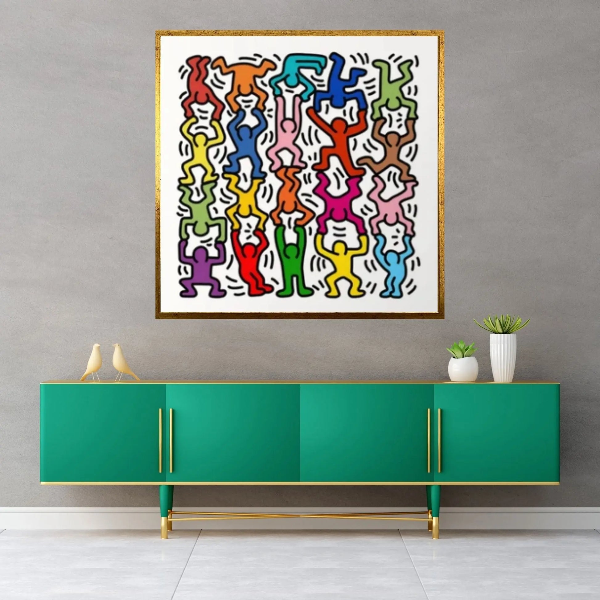 Keith Haring Artwork, Street Art Print, Keith Haring Painting - Y Canvas