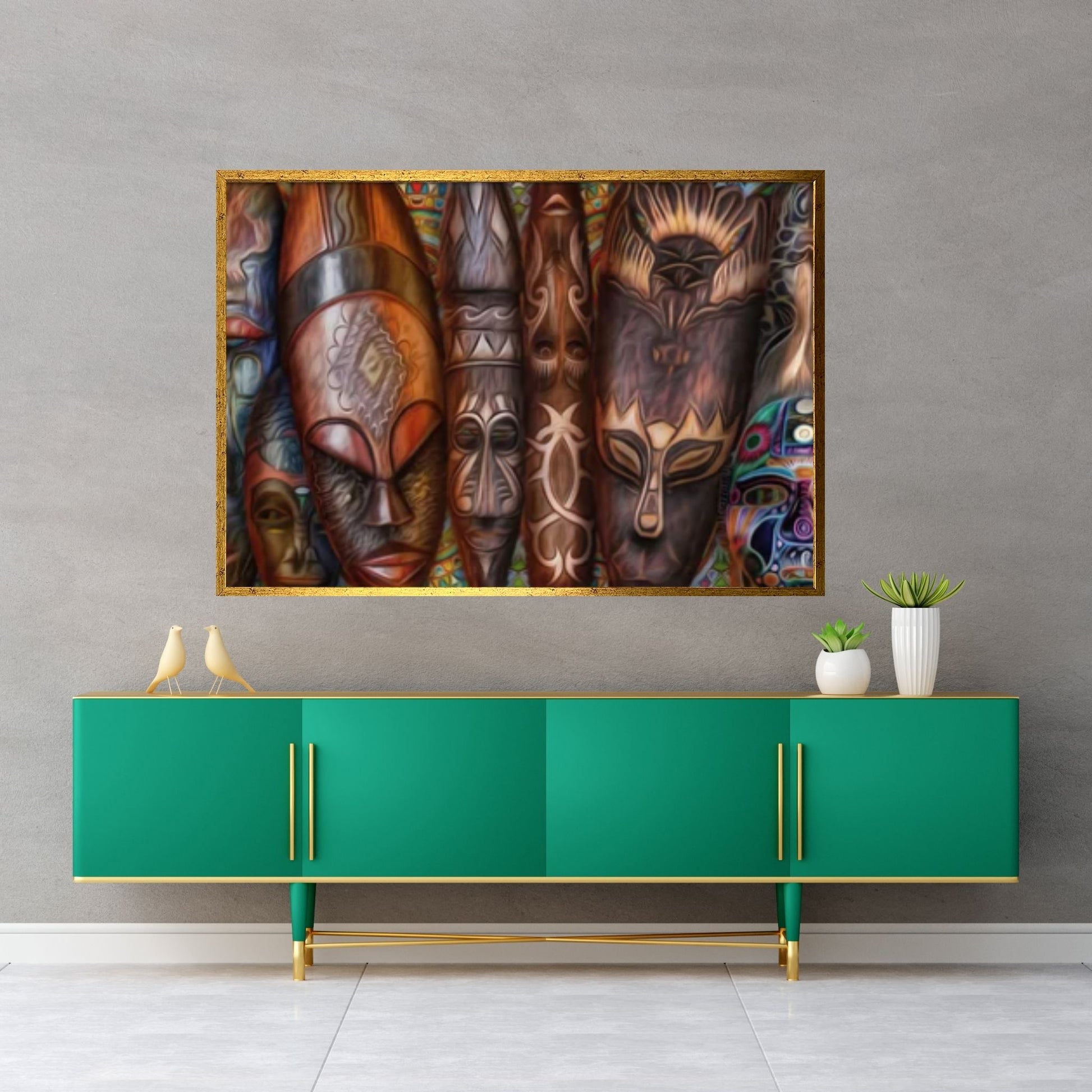 African Women Canvas Wall Art, African Afro Art Canvas, Black Woman Canvas, African Canvas - Y Canvas