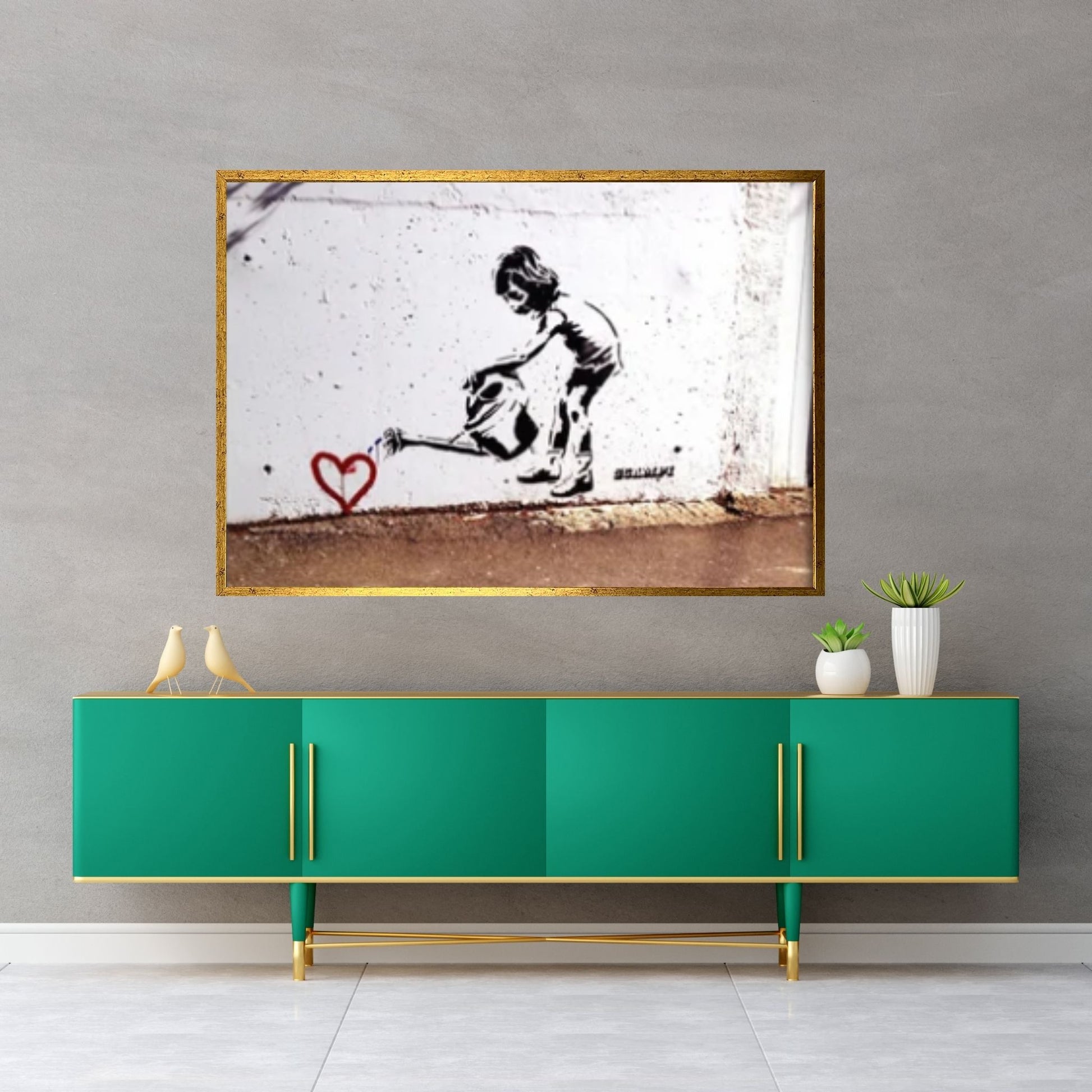 Banksy Street Art Canvas Wall Art / Banksy Planting Love Street Art Poster Canvas Y Canvas