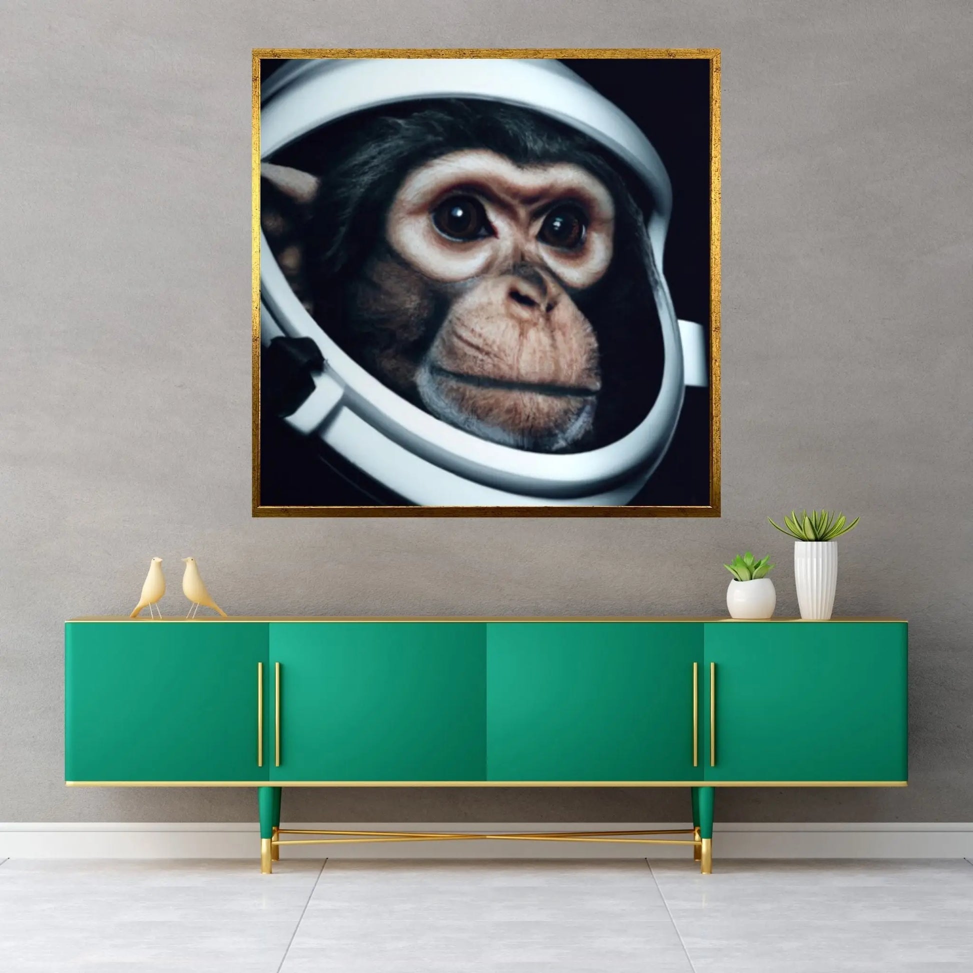 Astronaut Monkey Canvas Painting, Monkey Poster, Animal Wall Art Canvas Canvas Wall Art - Y Canvas