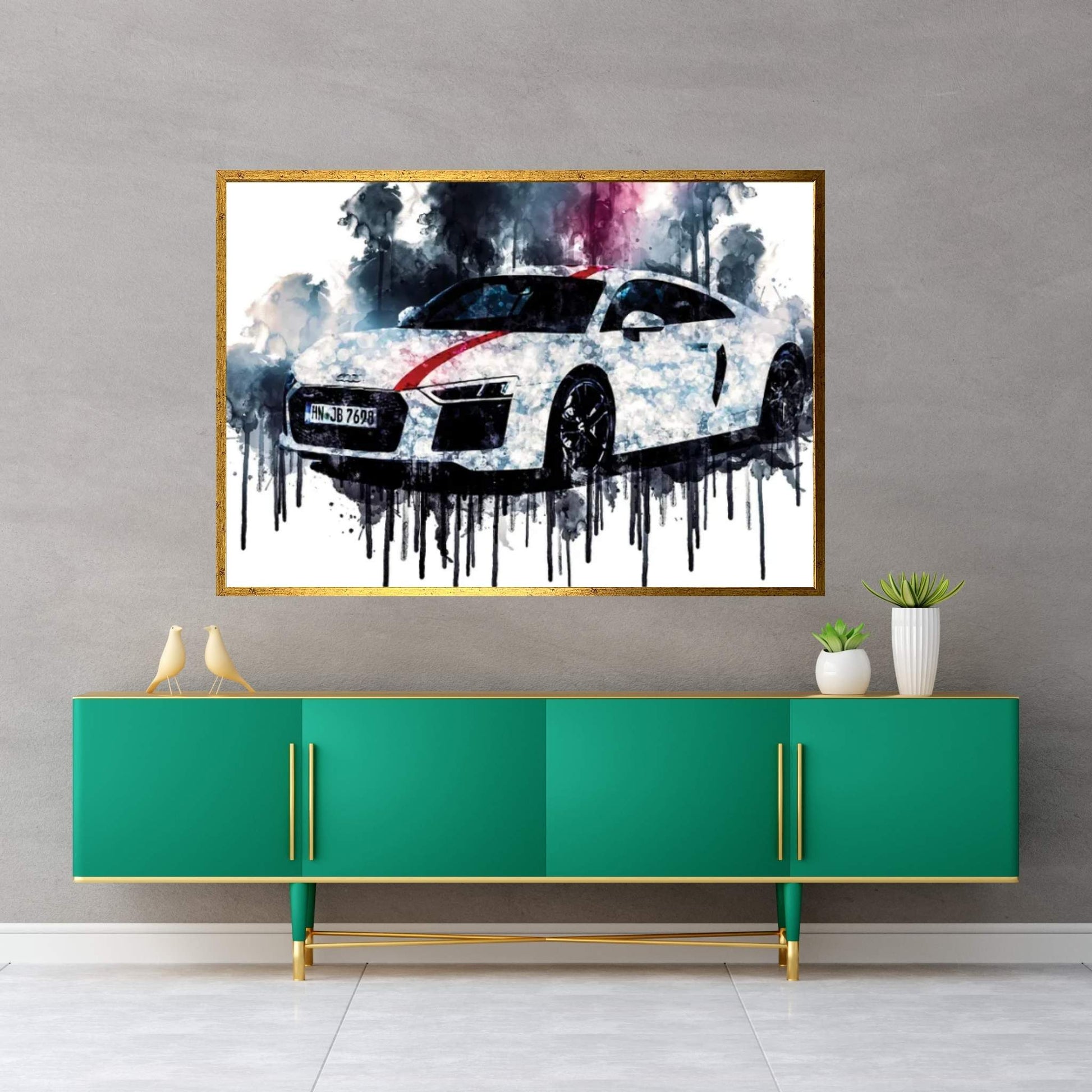 2018 Audi R8 V10 RWS Canvas Wall Art - Y Canvas