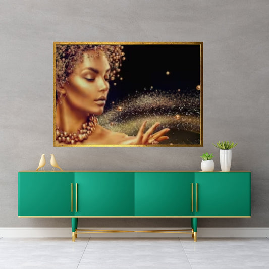 African Art Wall Decor, African Woman Makeup Wall Art, Abstract Canvas Art, Modern Wall Art - Y Canvas