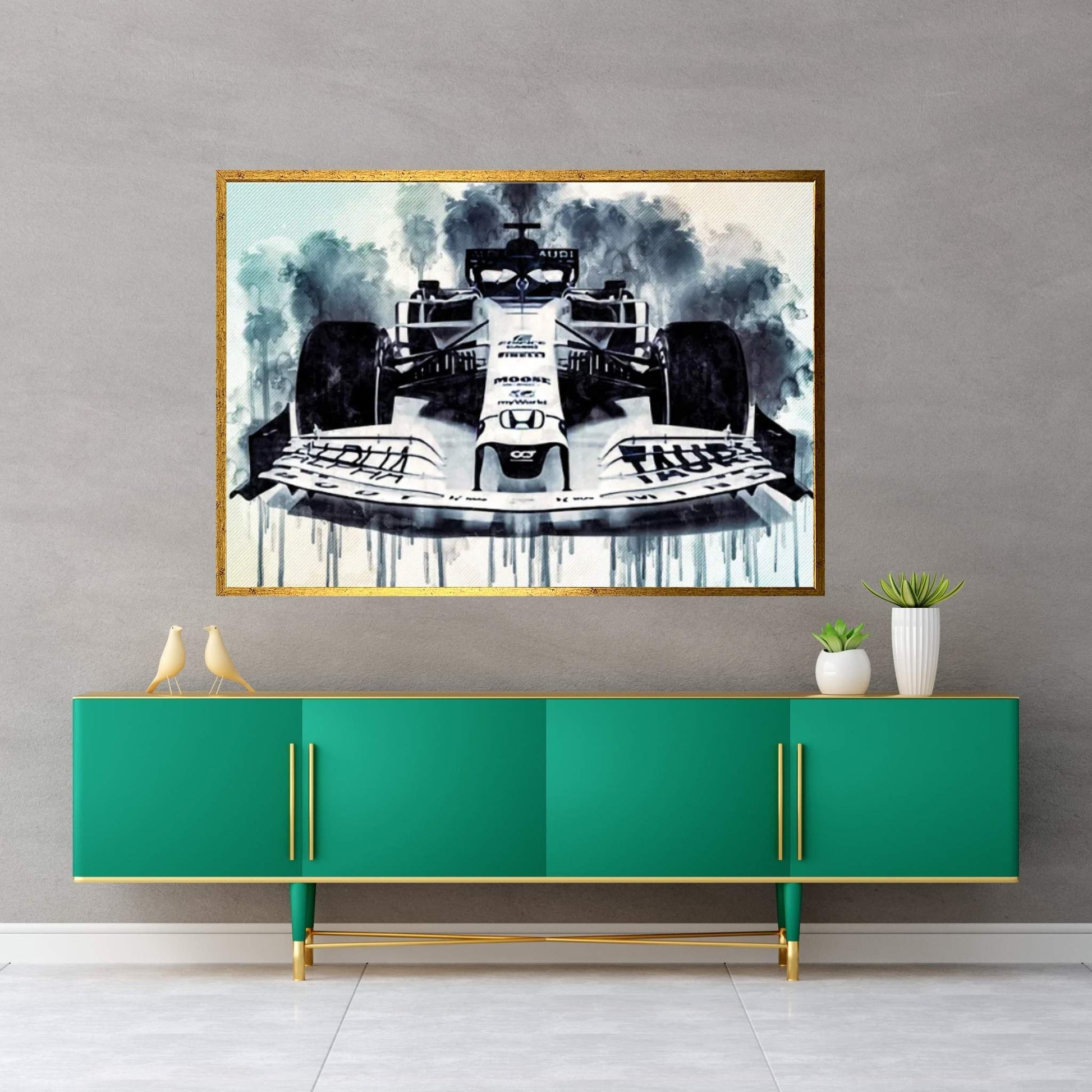 Alphatauri AT01 2020 F1 Formula 1 Front View Canvas Wall Art - Y Canvas