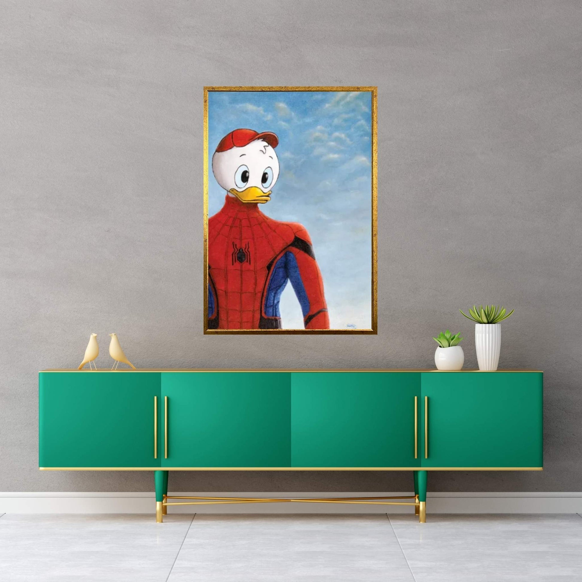 Spider-Duck Canvas Wall Art - Y Canvas