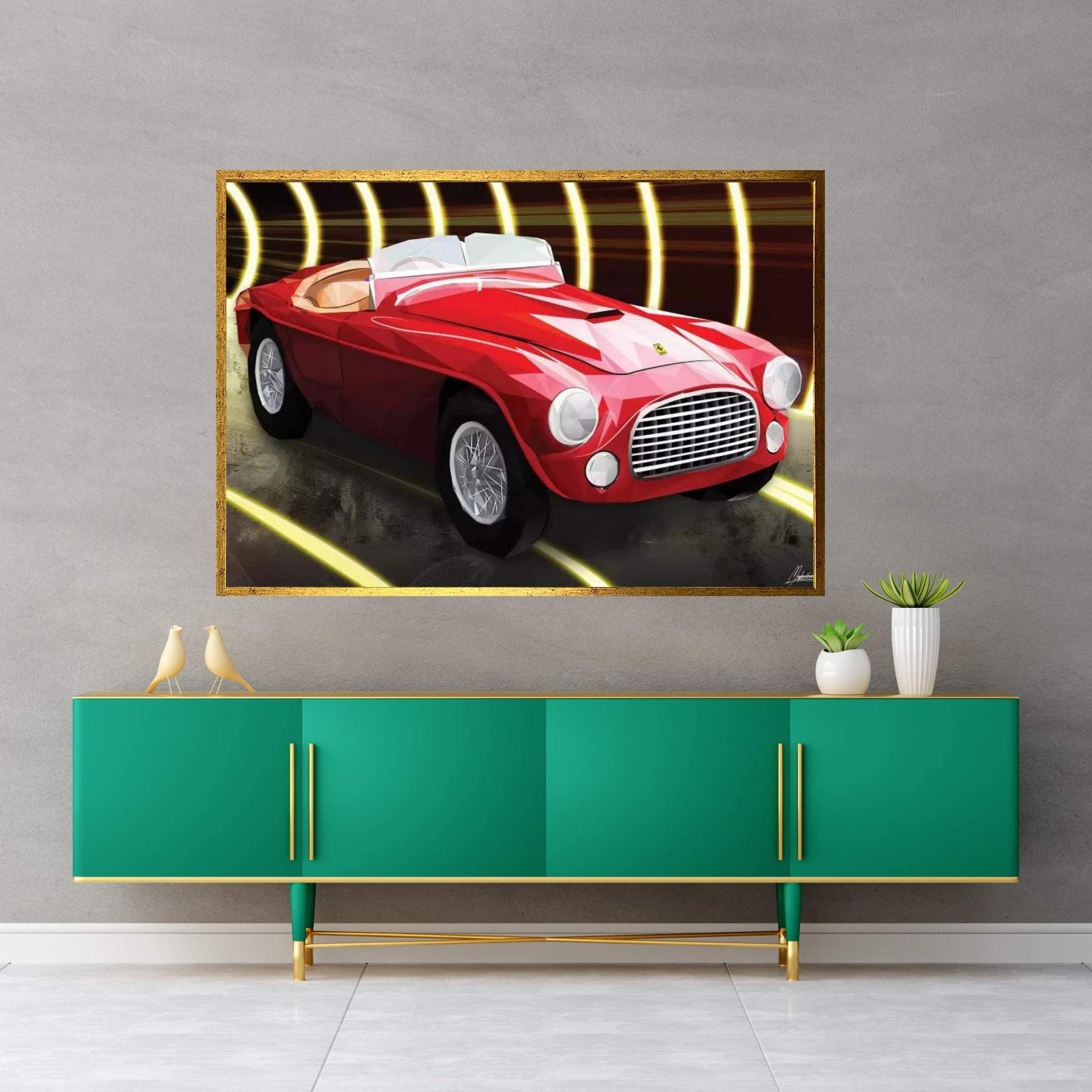 Le Rouge Ferrari Canvas Wall Art - Y Canvas