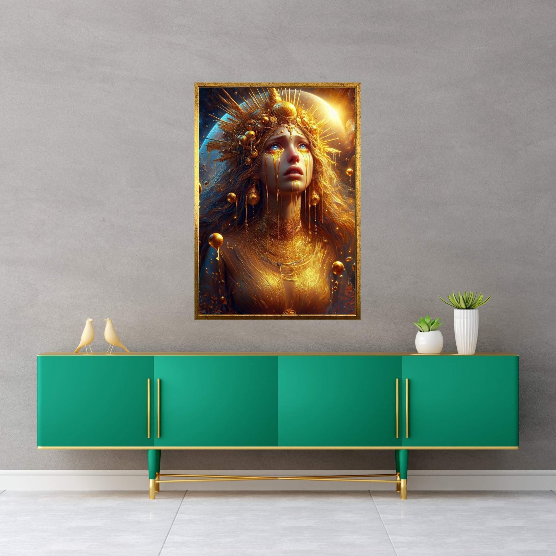 The Golden Tears Gustav Klimt Modern Abstract Reproduction Canvas Wall Art - Y Canvas