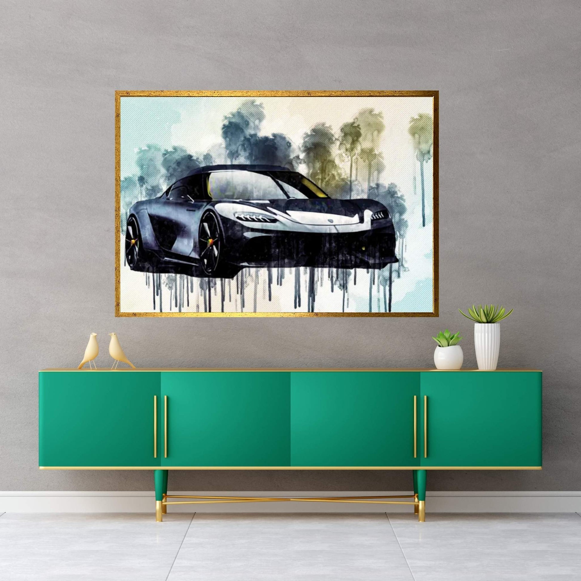 Koenigsegg Gemera 2021 Front View Exterior New Hypercar Luxury Cars New Gemera Supercars Canvas Wall Art - Y Canvas