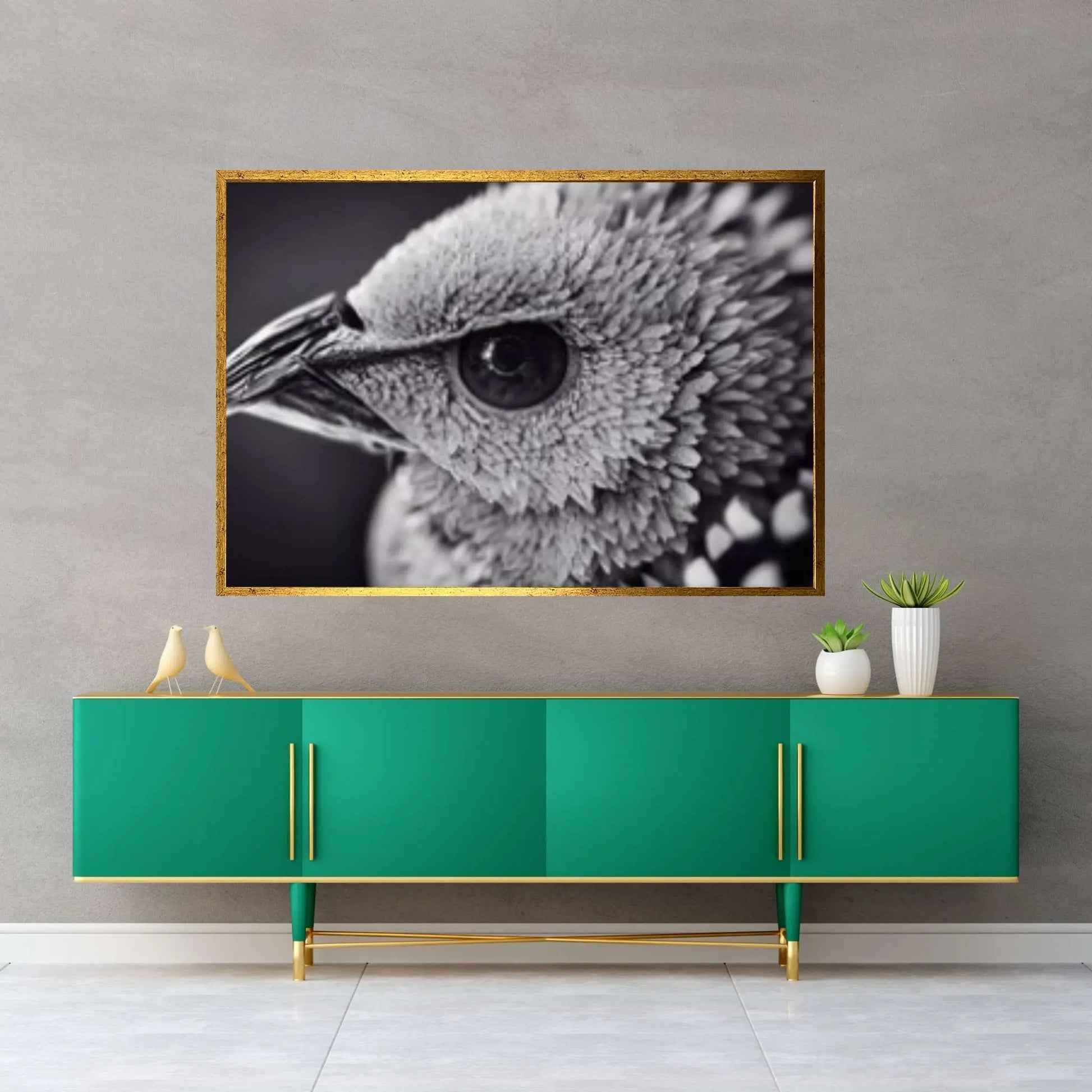 Sparrow Bird in the Flowers Print on Canvas - Y Canvas