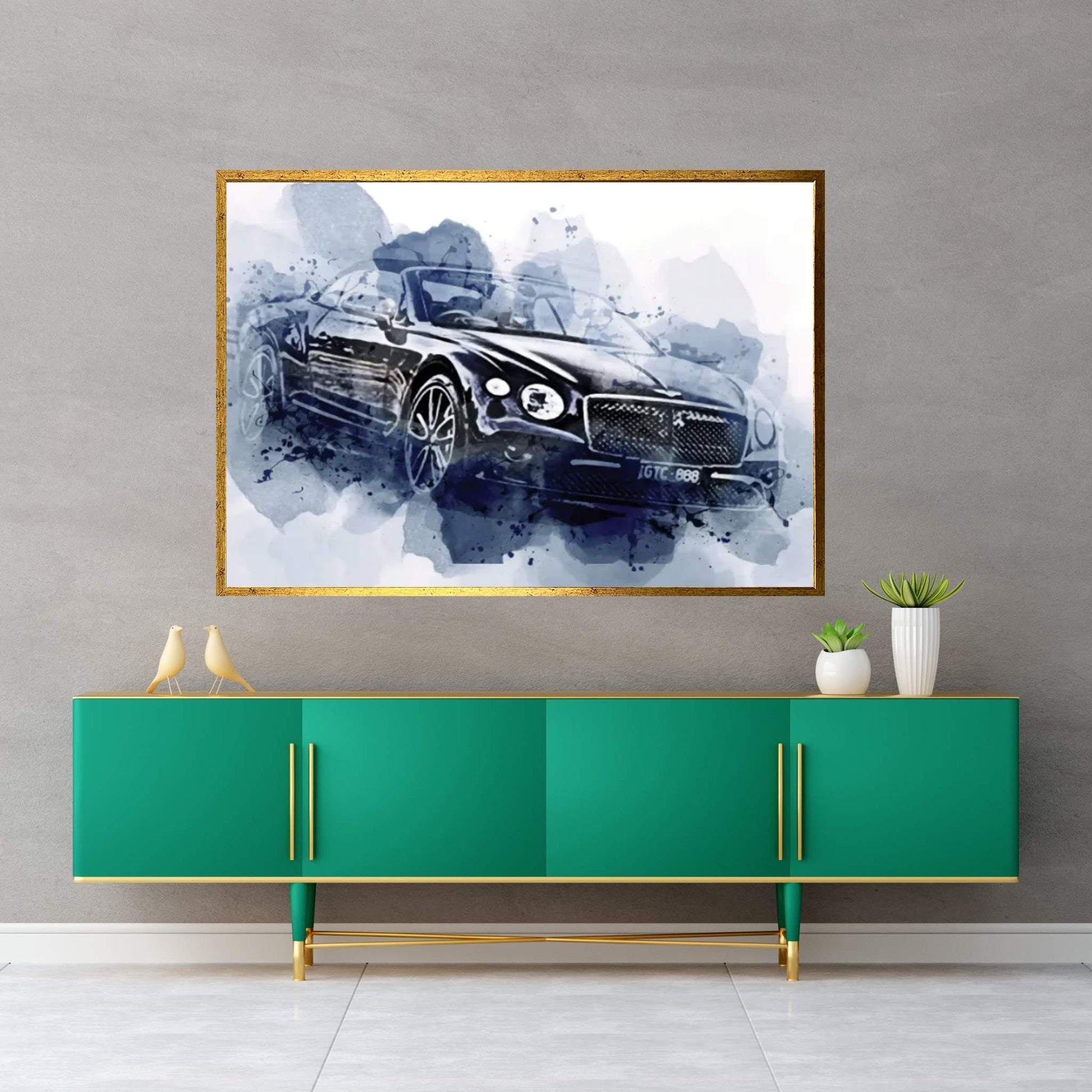 Bentley Continental Gt Convertible Luxury Cars 2022 Canvas Wall Art - Y Canvas