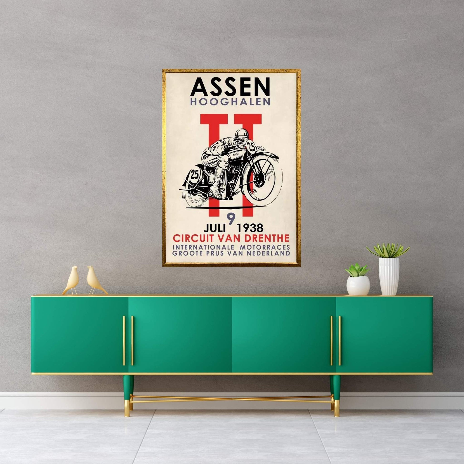 Assen TT Motorcycle Races 1938 Canvas Wall Art - Y Canvas