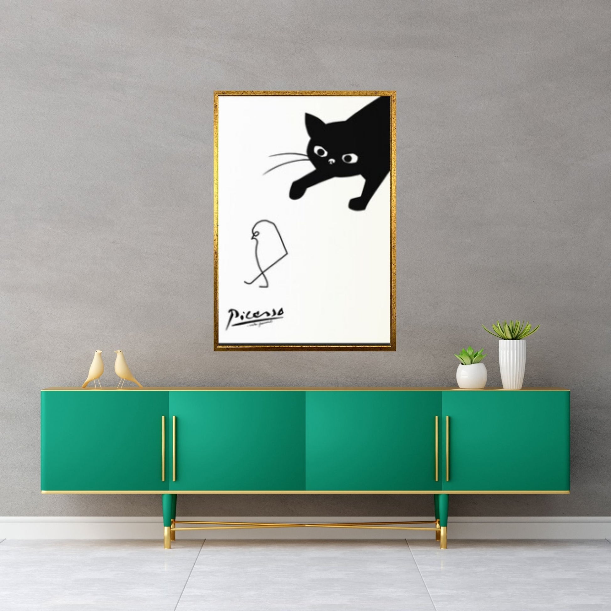 Picasso Cat Canvas Wall Art Print,Gallery Print, Picasso Poster, Art poster, Exhibition Poster, Picasso Exhibition Canvas Print - Y Canvas