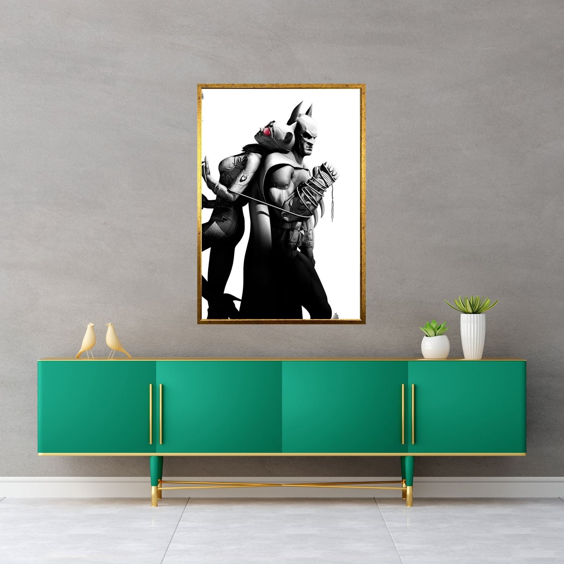 Catwoman and Batman Canvas Wall Art - Y Canvas