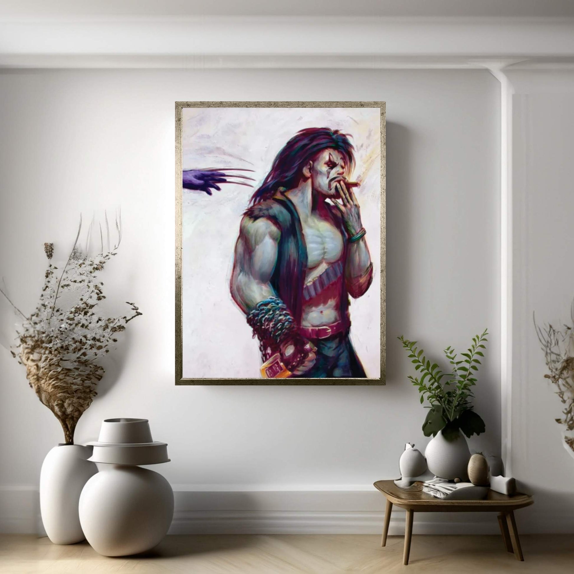 Lobo Vs. Wolverine Canvas Wall Art - Y Canvas