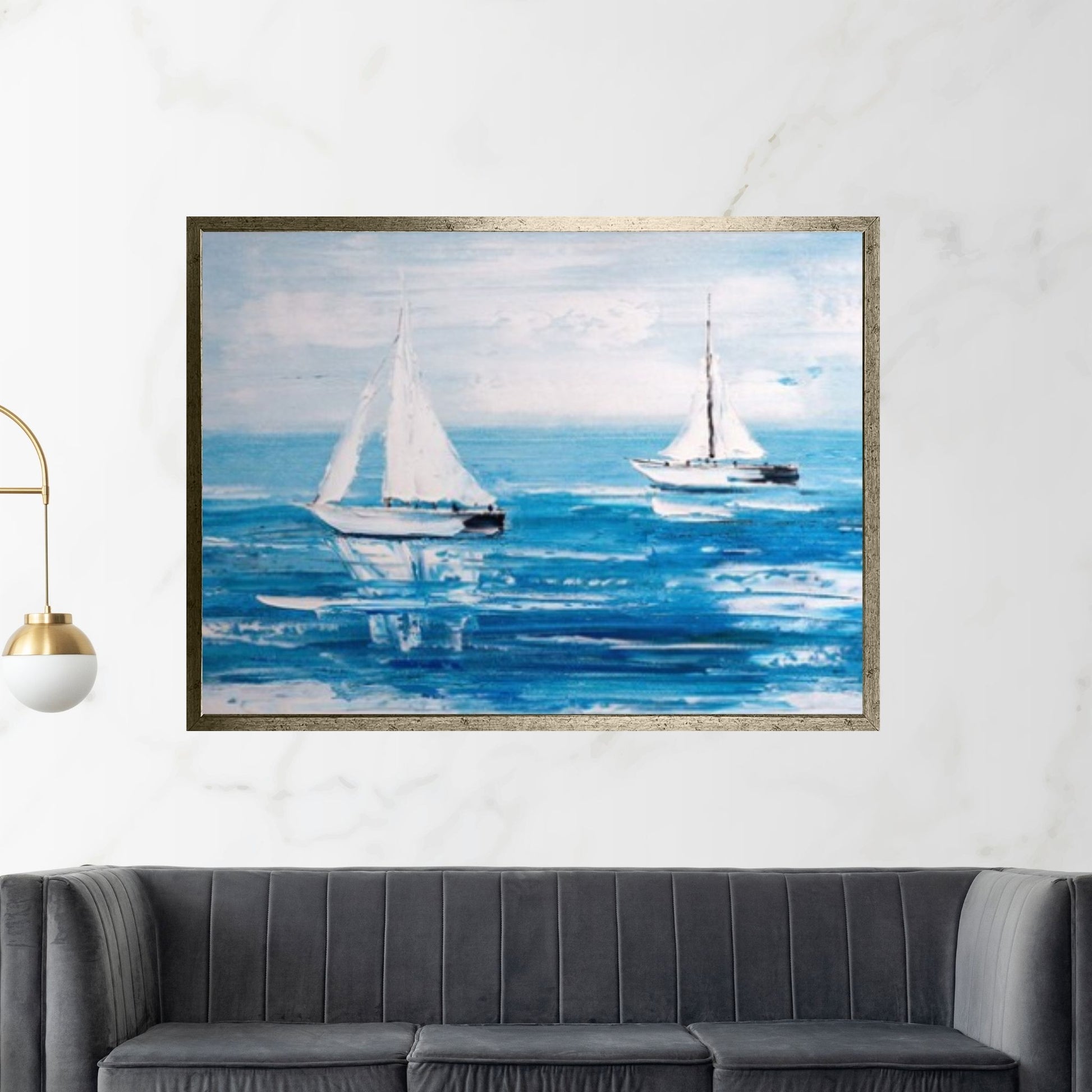 Seascape Wall Art Decor, Ship Ocean Painting, Ship Oil Painting - Y Canvas