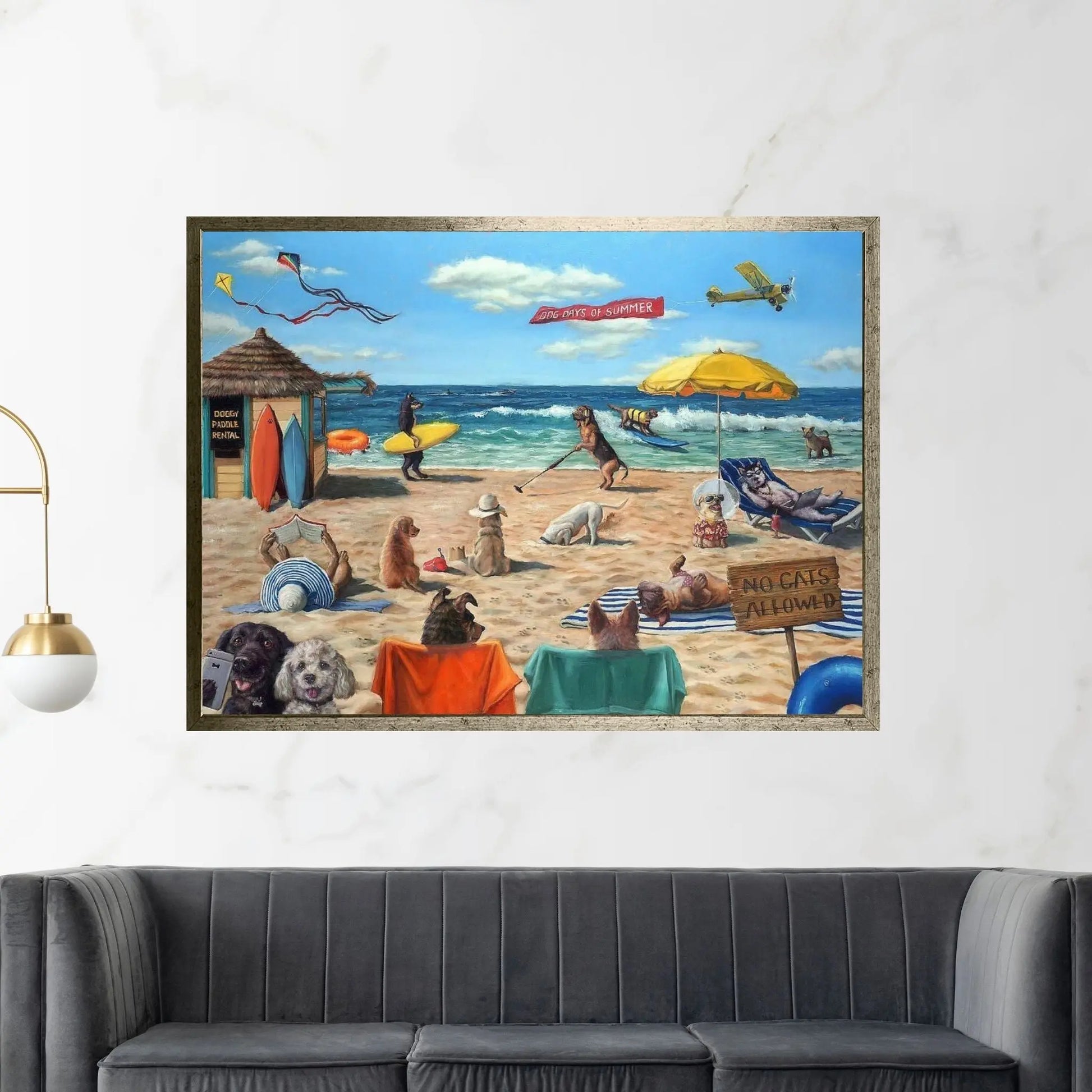 Dog Beach Canvas Wall Art - Y Canvas