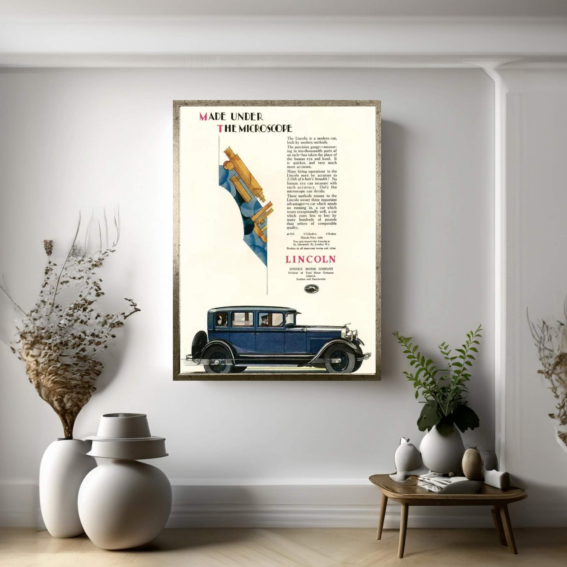 1929 Lincoln Magazine Advert Canvas Wall Art - Y Canvas