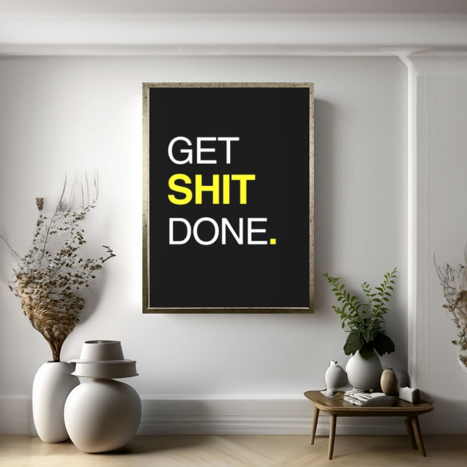 Motivational Phrases Poster Office Canvas Wall Art, Inspiring Words Wall Art, No Pain No Gain Prints - Y Canvas