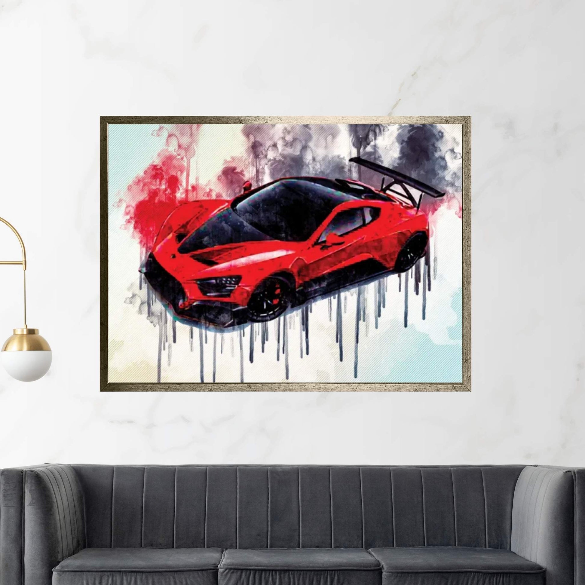 Zenvo Tsr-S 2019 Hypercar Top View Red Sports Racing Car New Red Canvas Wall Art - Y Canvas