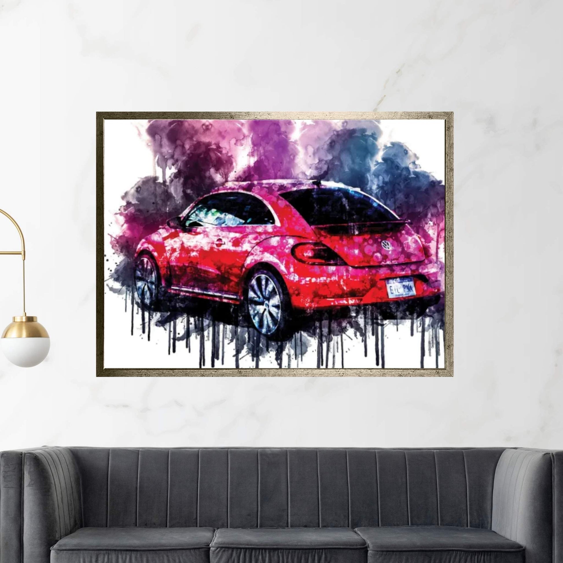 2017 Volkswagen Pink Beetle Limited Vehicle CCCXVIII Canvas Wall Art - Y Canvas