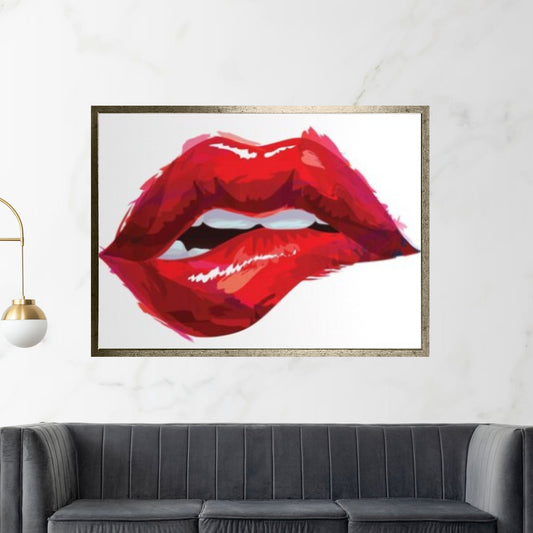 Large Sexy Red Lips Print on Canvas, Christmas Gift - Y Canvas