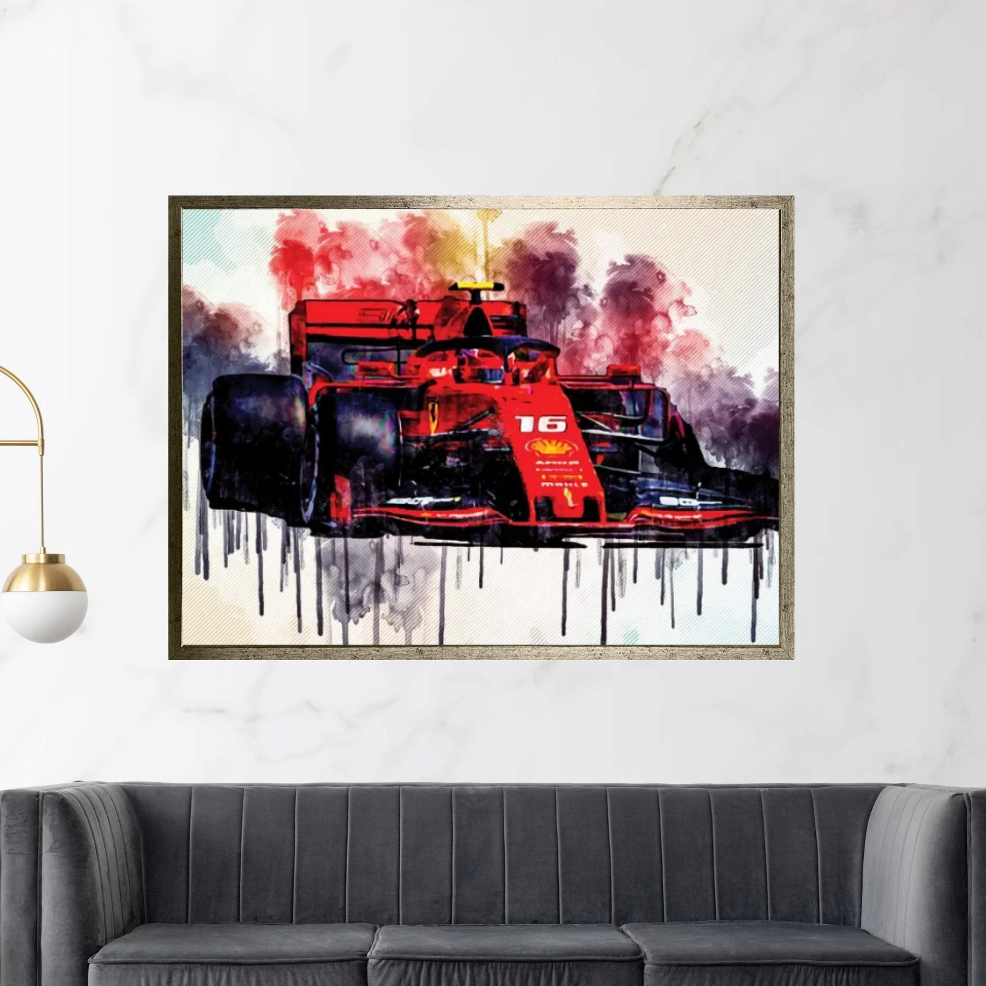 Charles Leclerc Ferrari Sf90 German Gp 2019 F1 Cars Raceway Formula 1 Scuderia Ferrari Canvas Wall Art - Y Canvas