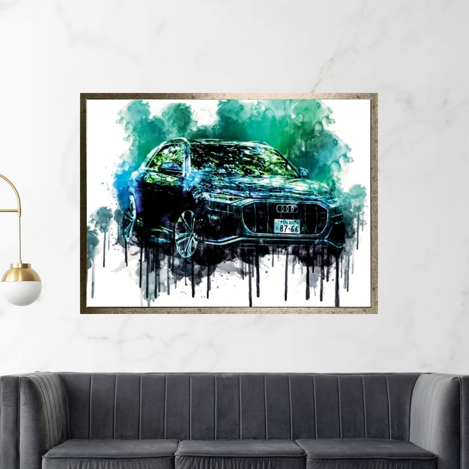 Audi Q8 55 TFSI Quattro S Line 2019 Canvas Wall Art - Y Canvas