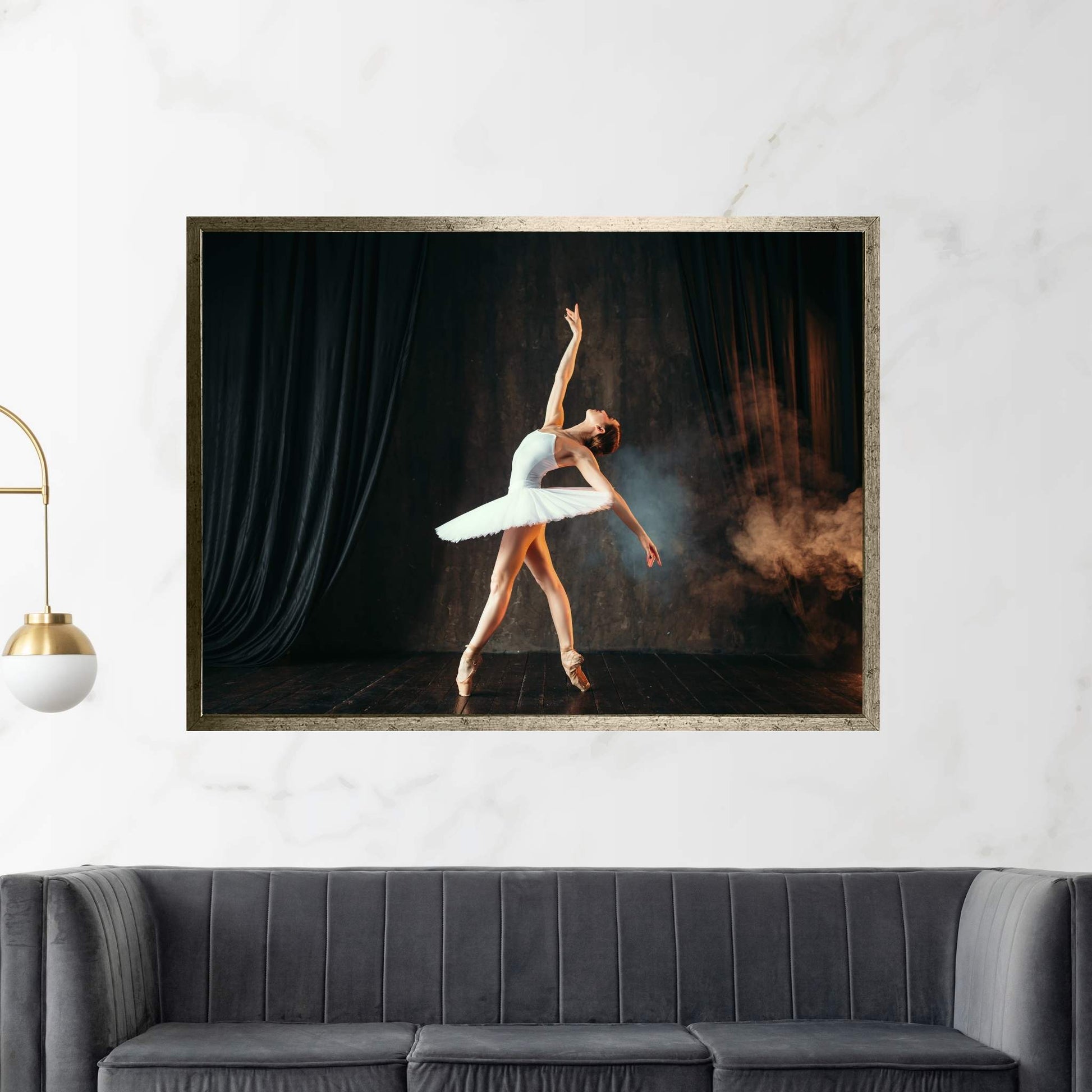 Ballerina Woman in White Dress Canvas Art Wall Decor - Y Canvas