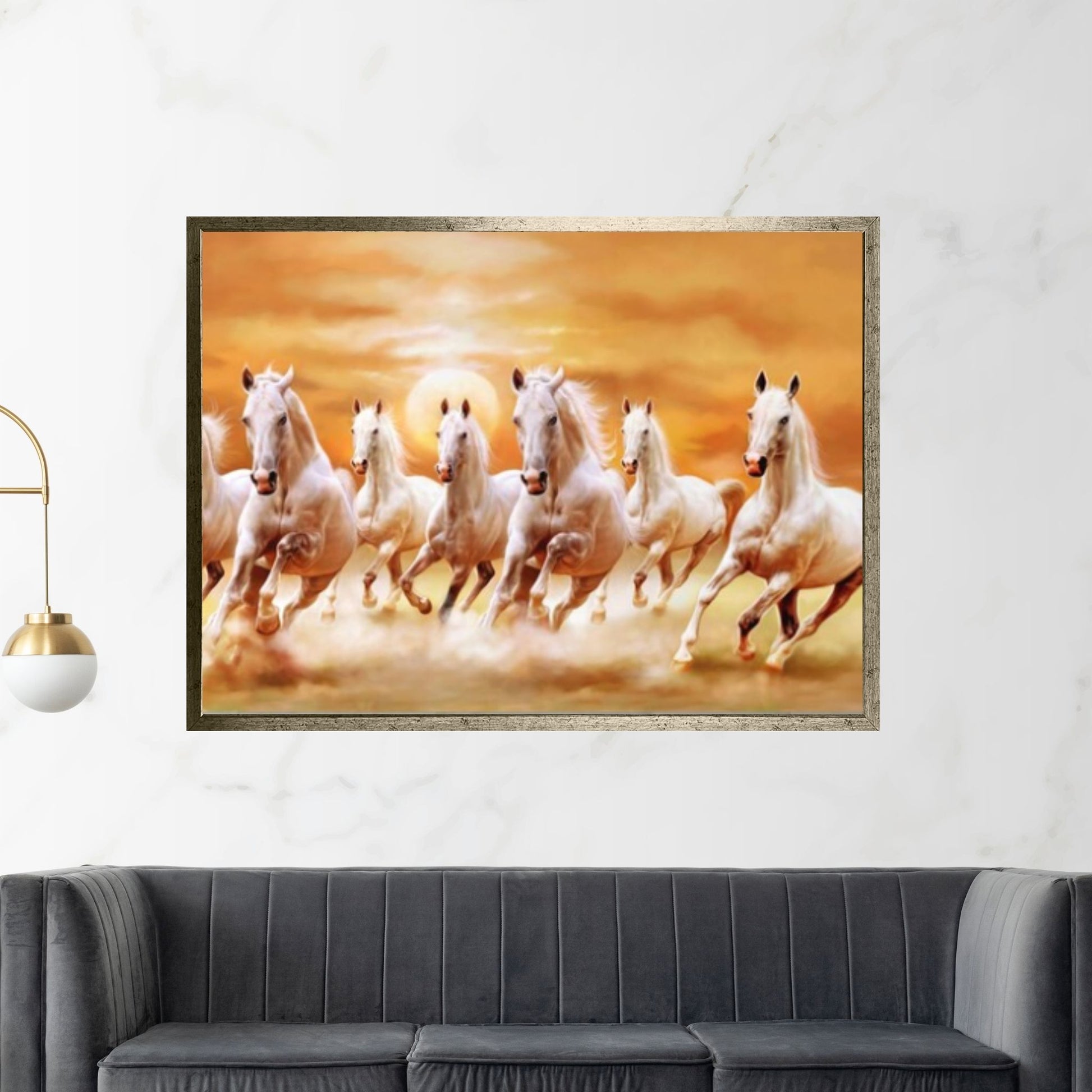 Large Running Horses Canvas Wall Art Print - Y Canvas