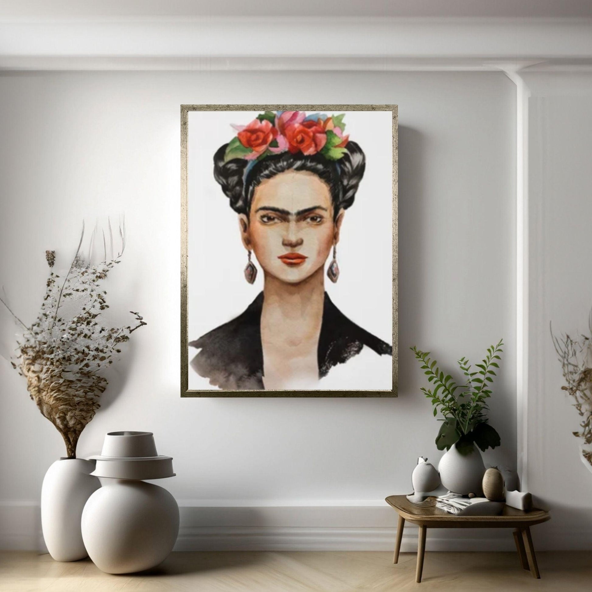 Frida Kahlo Art Canvas, Frida Kahlo Wall Art Decoration, Mexican Floral Feminist Art Canvas - Y Canvas