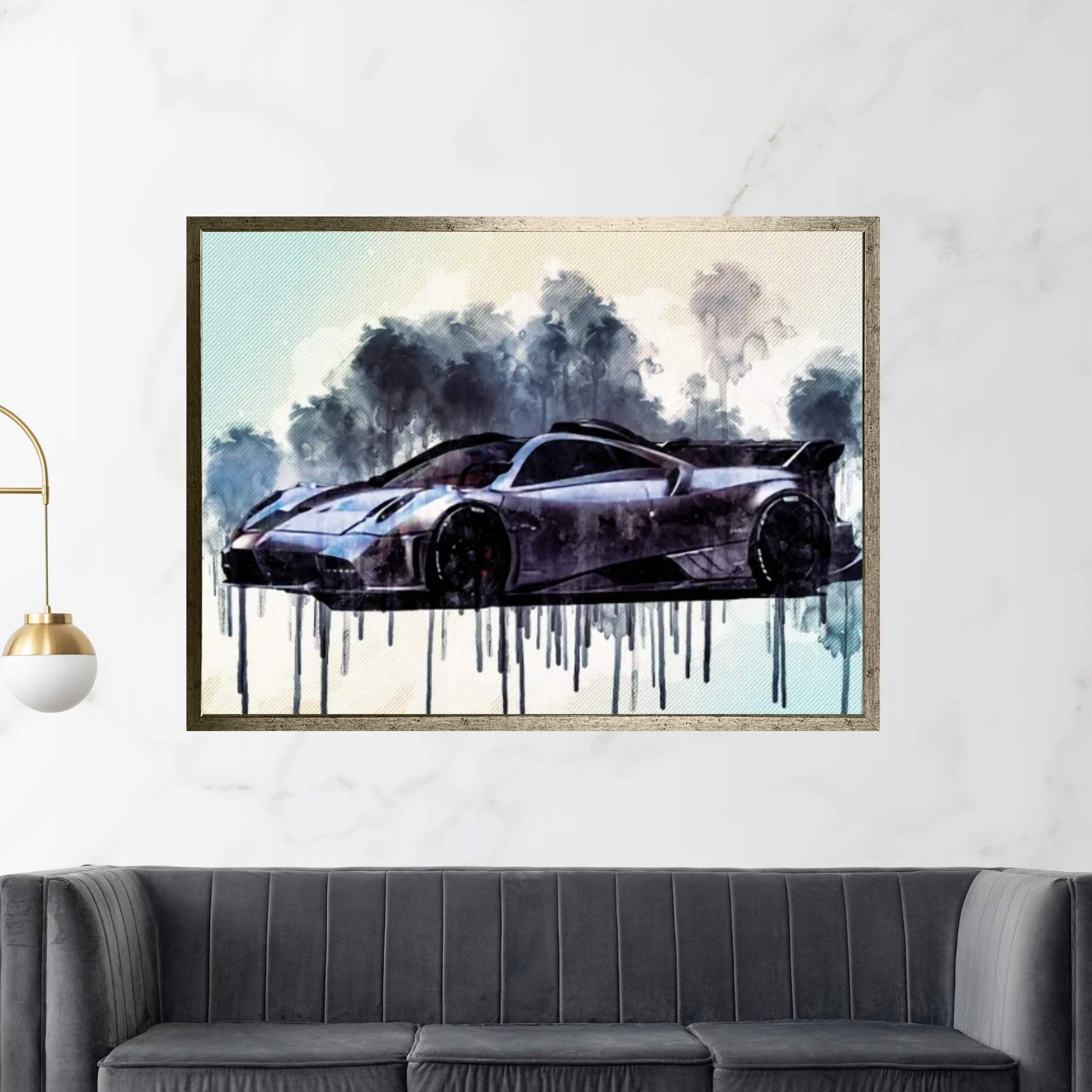 Pagani Imola 2021 Silver Hypercar Front View Exterior New Silver Imola Italian Sports Cars Canvas Wall Art - Y Canvas