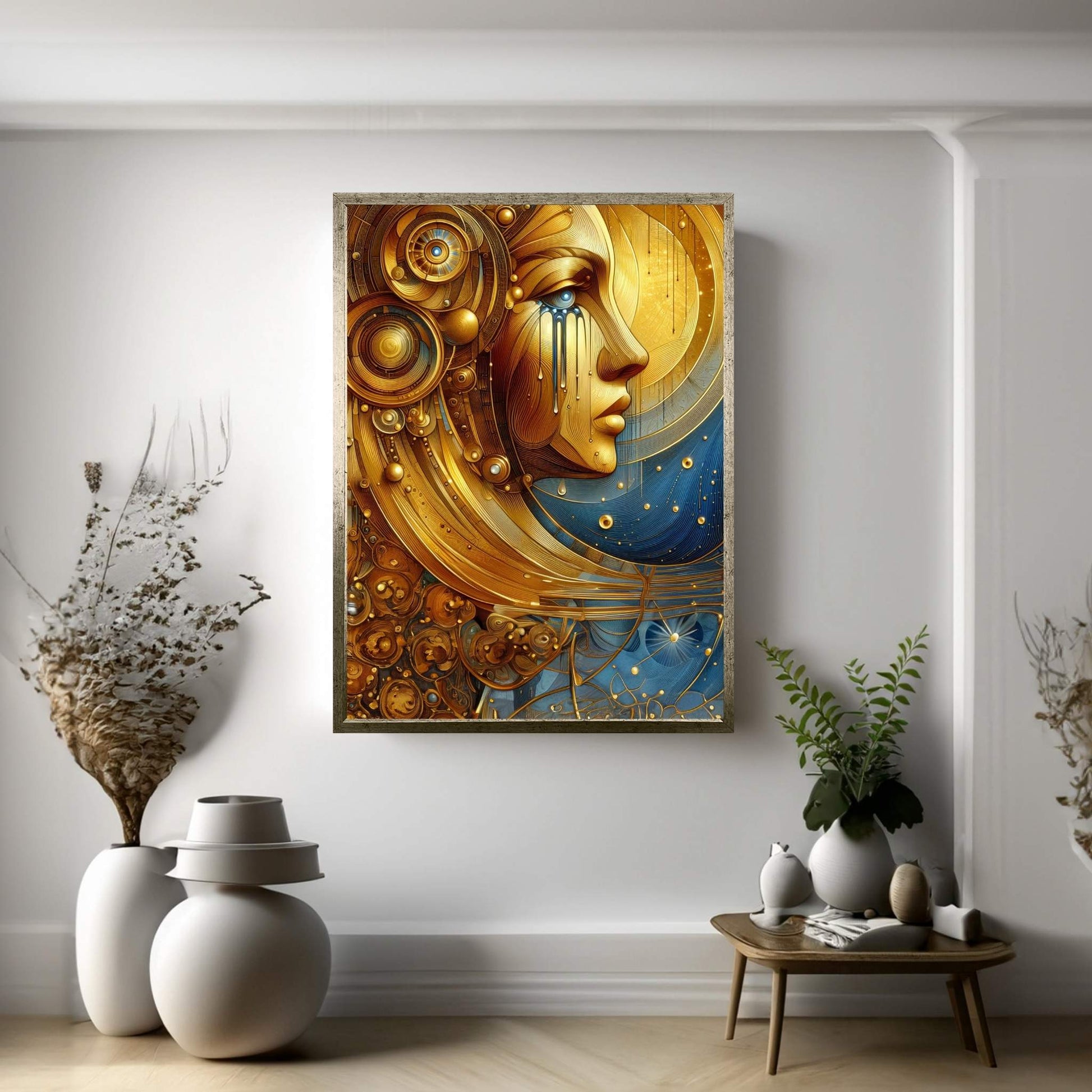 The Golden Tears Gustav Klimt Modern Abstract Reproduction Canvas Wall Art - Y Canvas