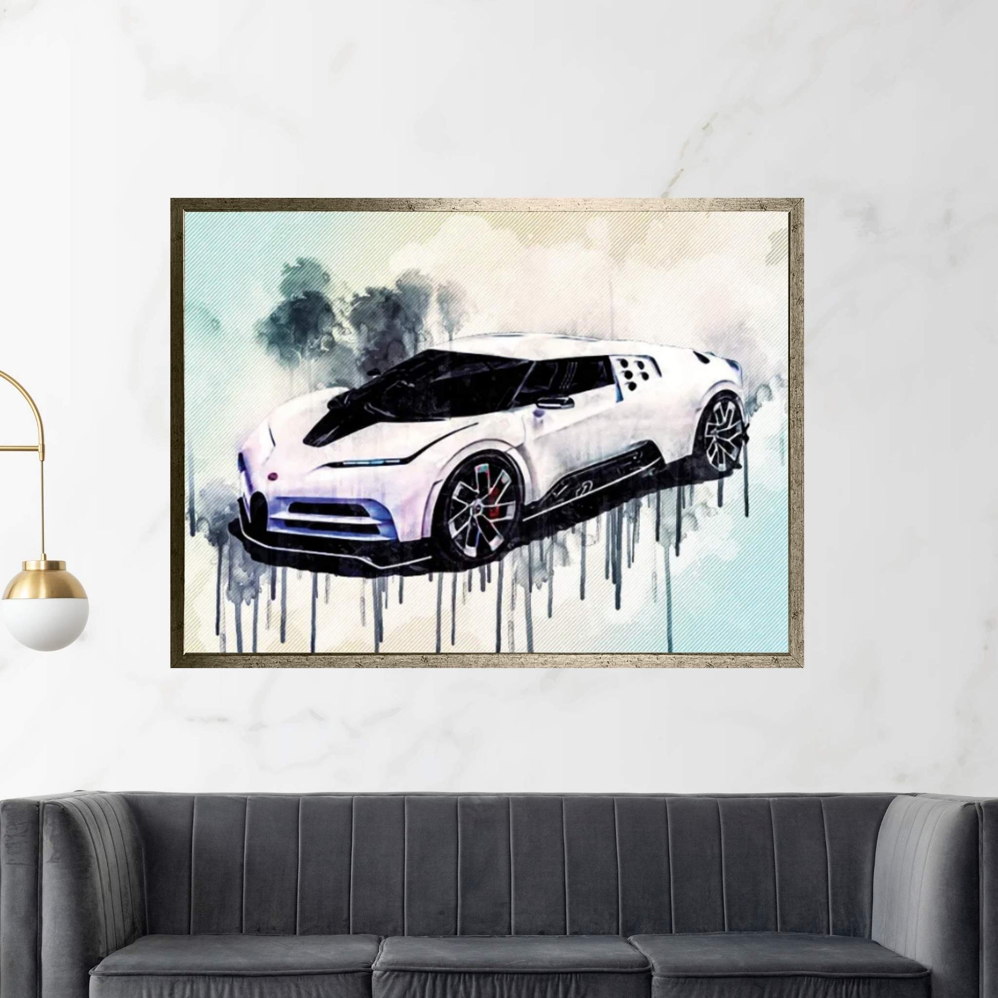 2020 Bugatti Centodieci Front View Exterior Hypercar Canvas Wall Art - Y Canvas