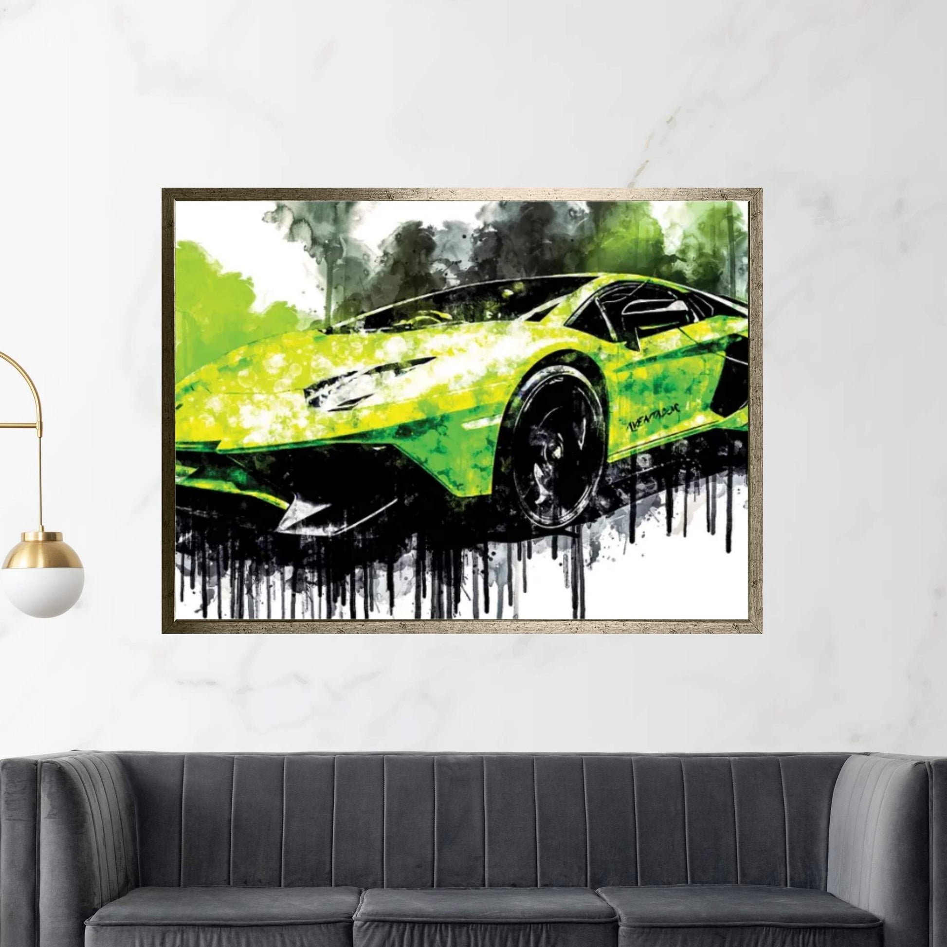 2017 Mcchip DKR Lamborghini Aventador Vehicle CLXII Canvas Wall Art - Y Canvas