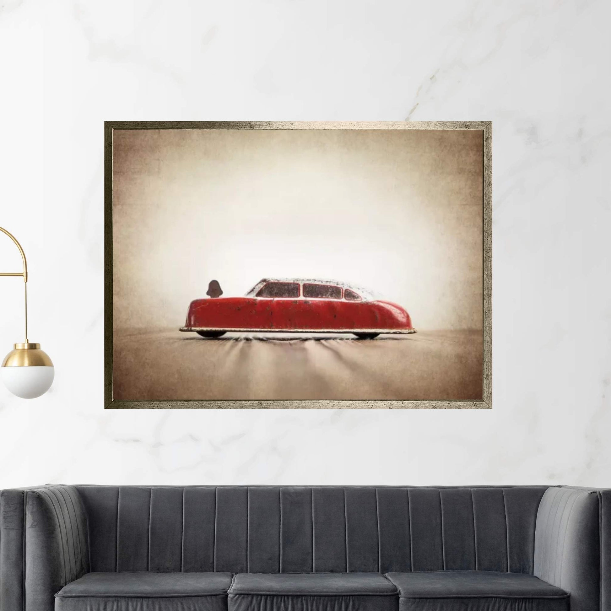 ARGO Red And White Canvas Wall Art - Y Canvas