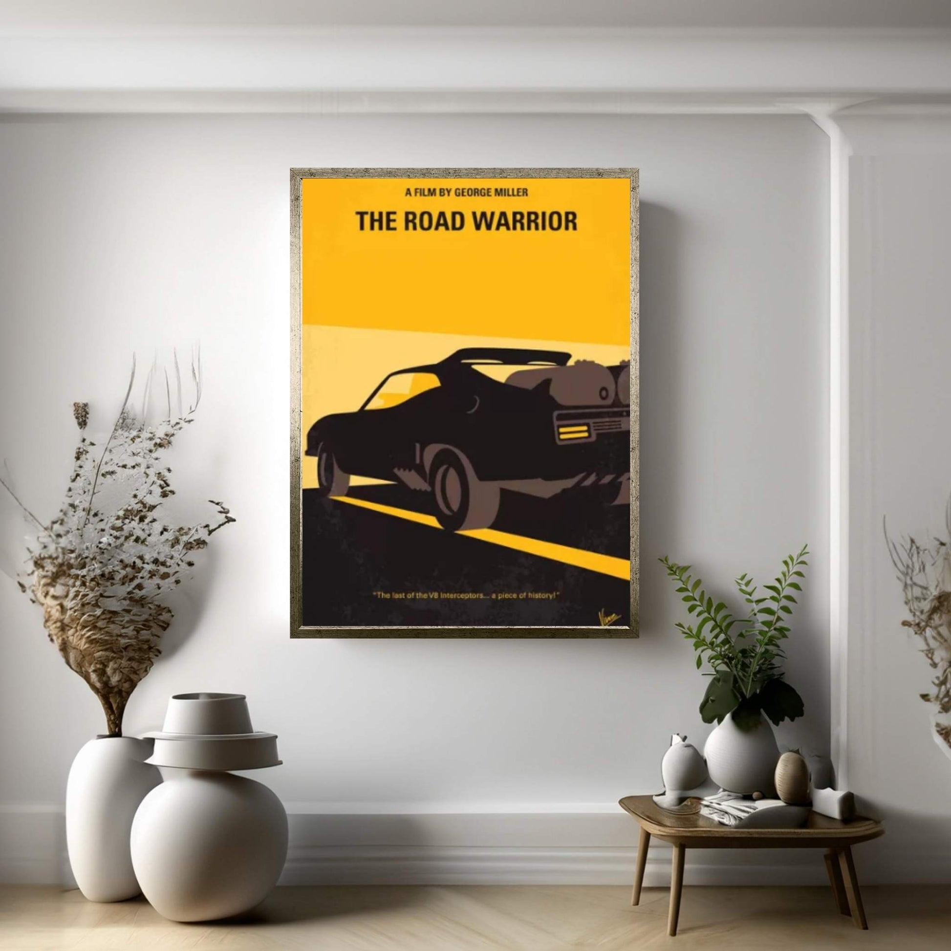 Mad Max 2 (The Road Warrior) Minimal Movie Poster Canvas Wall Art - Y Canvas