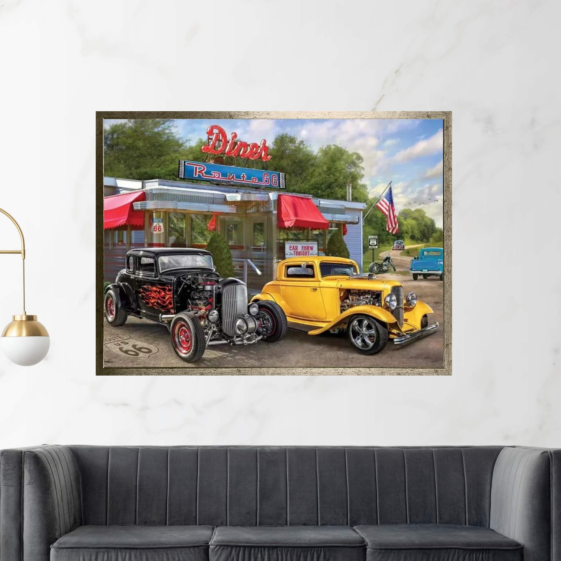 Nostalgic America Diner Canvas Wall Art - Y Canvas