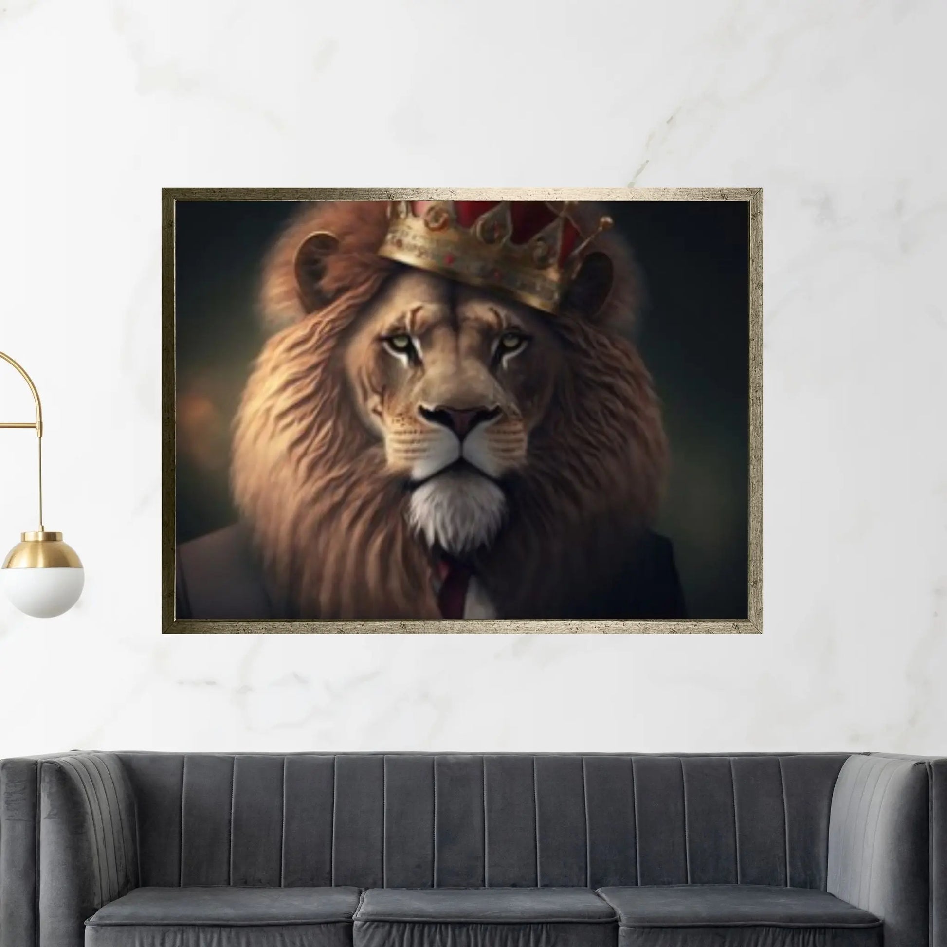 King Lion Canvas Wall Art Animal Wall Art, Canvas Wall Art,Animal wall art decor Large lion art - Y Canvas