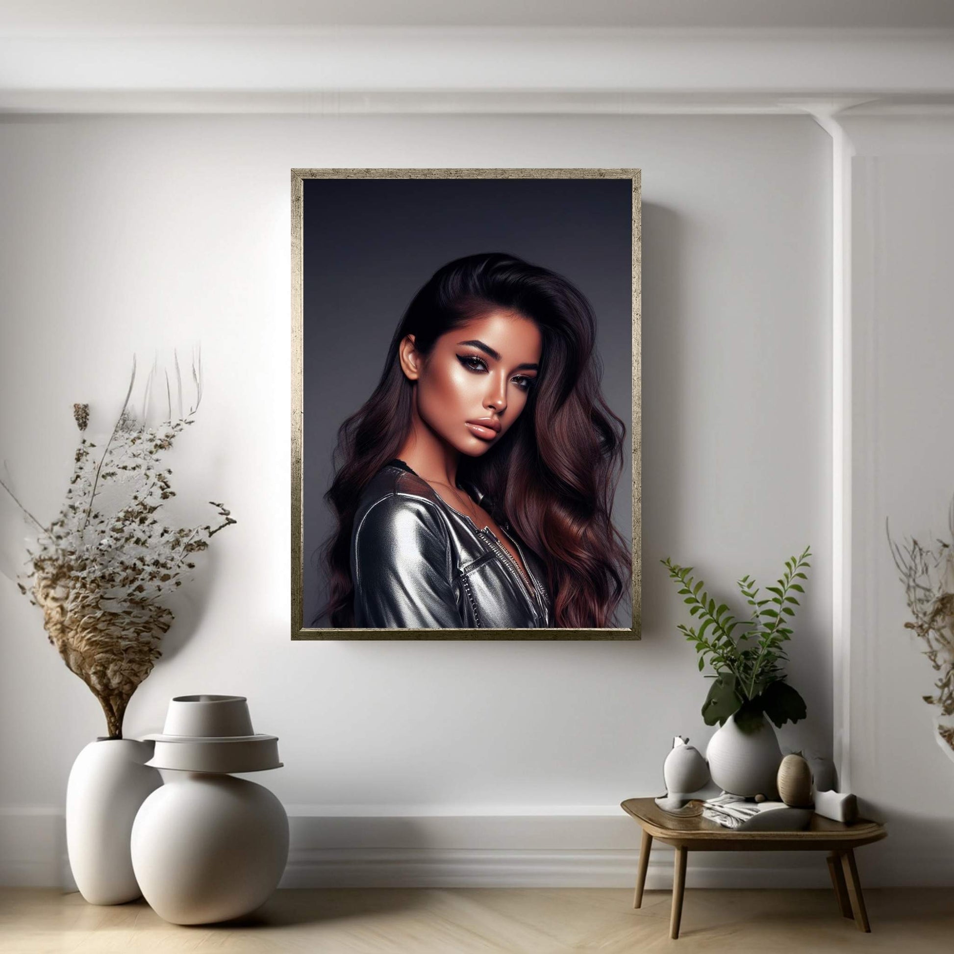 Cool Woman Portrait Canvas Wall Art Print - Y Canvas