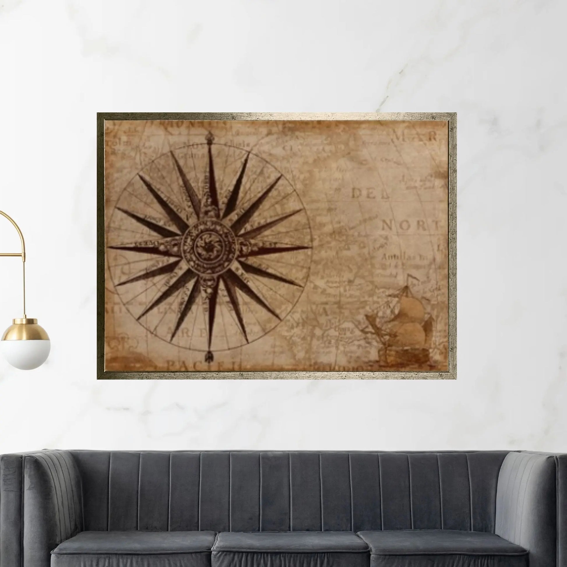 Compass, Wind Rose Canvas wall Art Home Decor - Y Canvas