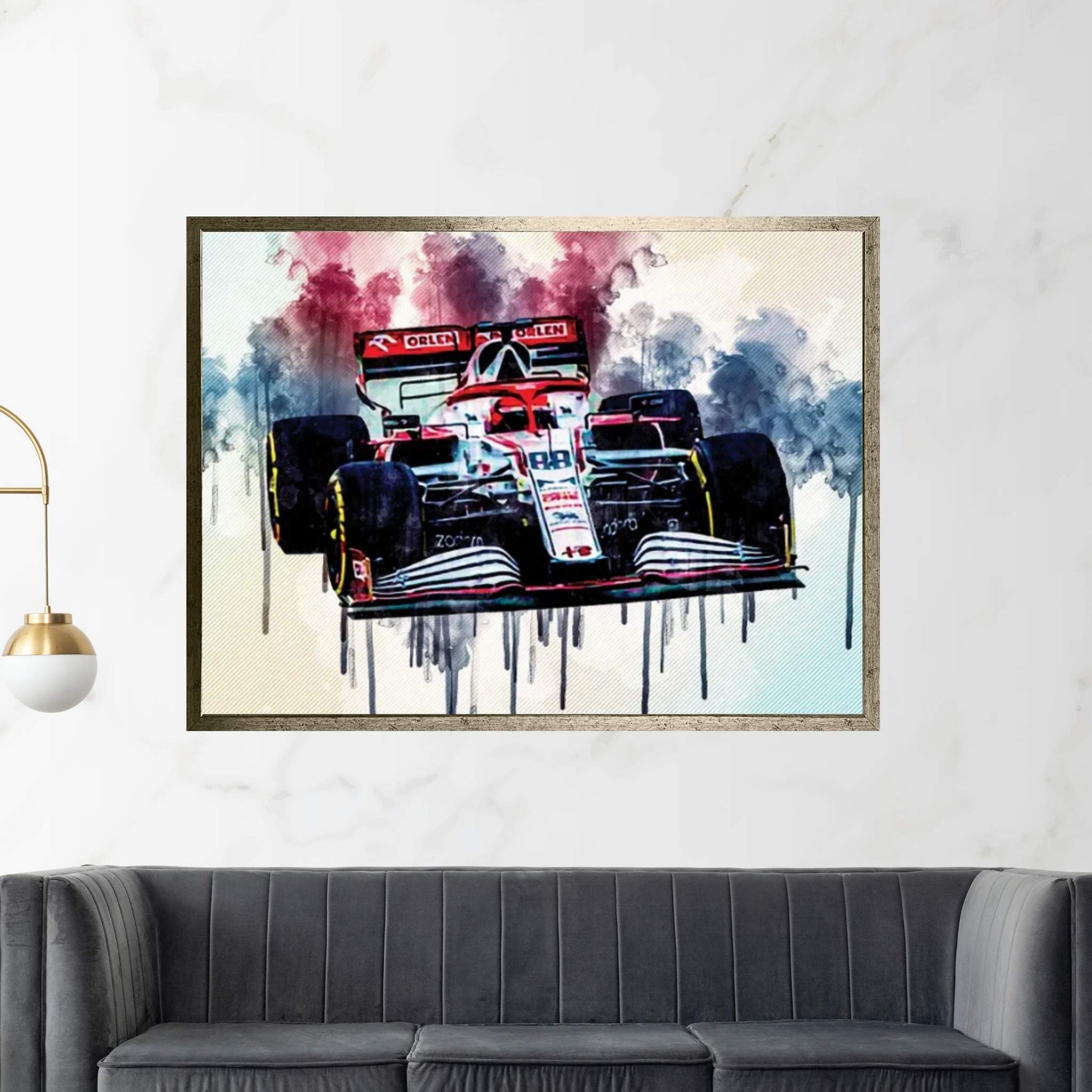 Robert Kubica Alfa Romeo Racing C41 On Track Raceway Formula 1 2021 F1 Cars Sportscars Canvas Wall Art - Y Canvas