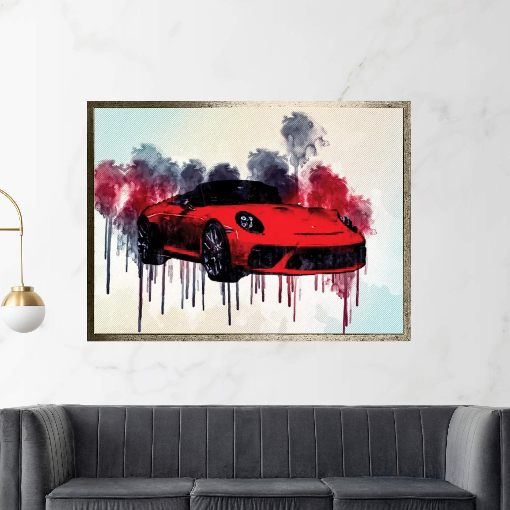 Porsche 911 Speedster Ii Concept 2018 Red Sports Tuning Front View Exterior German Sports Cars Canvas Wall Art - Y Canvas