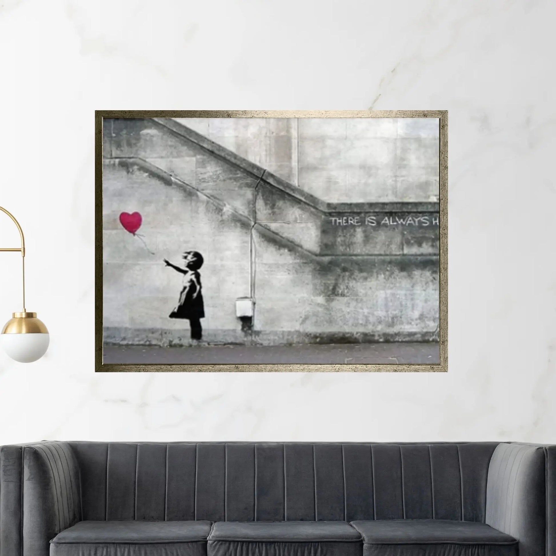 Banksy Canvas Wall Art Print Balloon Girl, Graffiti Wall Art, Street Art, Banksy Love Red Balloon - Y Canvas