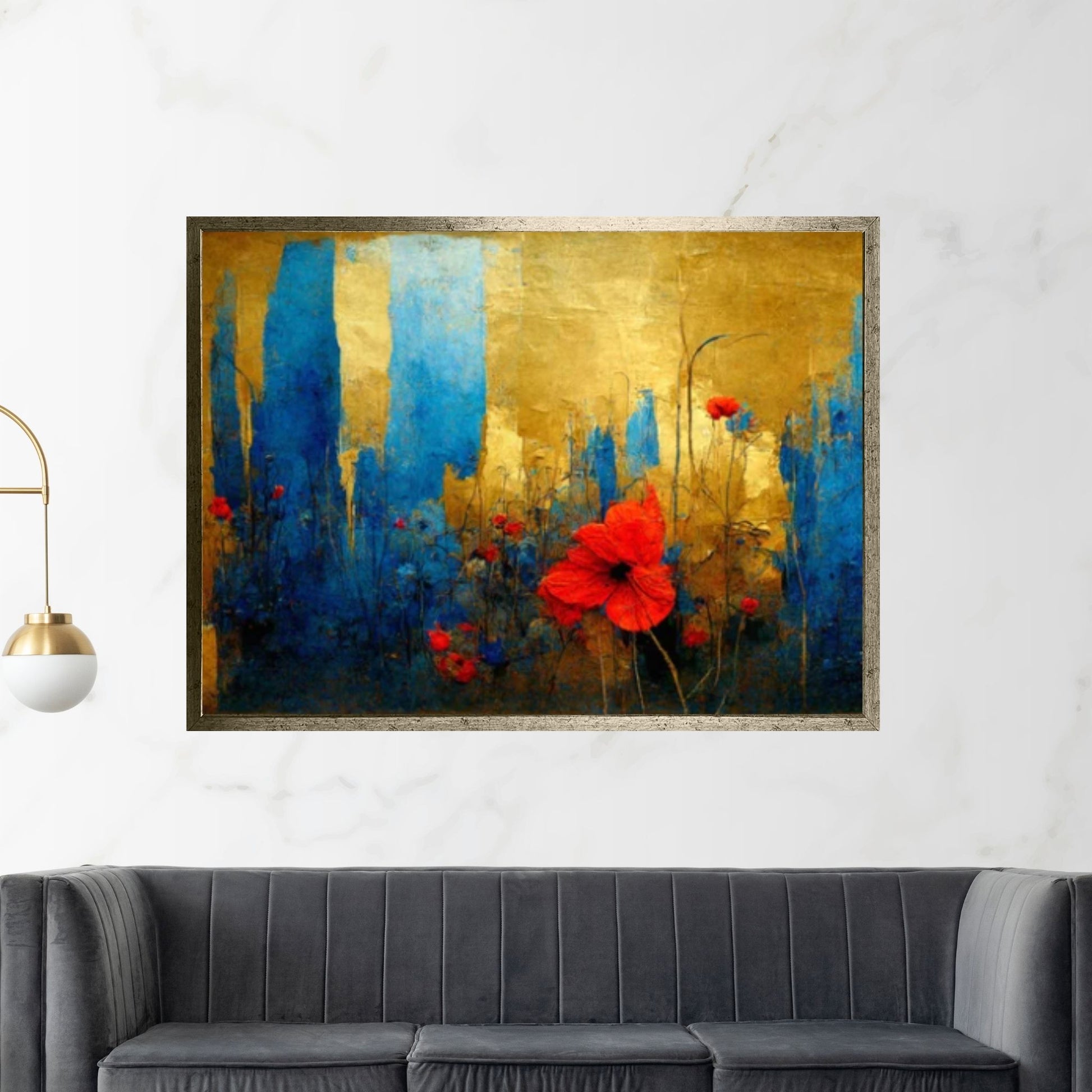 Golden floral Colorful Wild Flower Canvas Print | Framed Wall Art - Y Canvas