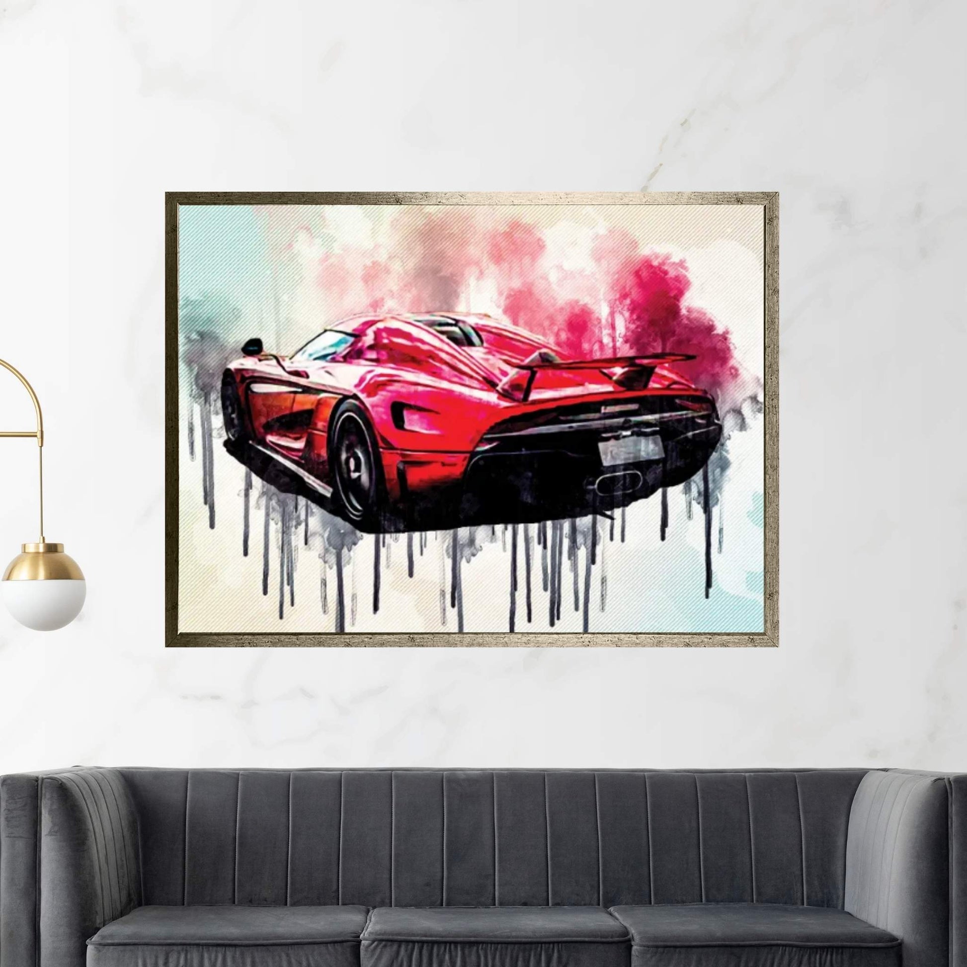 Koenigsegg Regera 2017 Hypercar Rear View Supercar Canvas Wall Art - Y Canvas