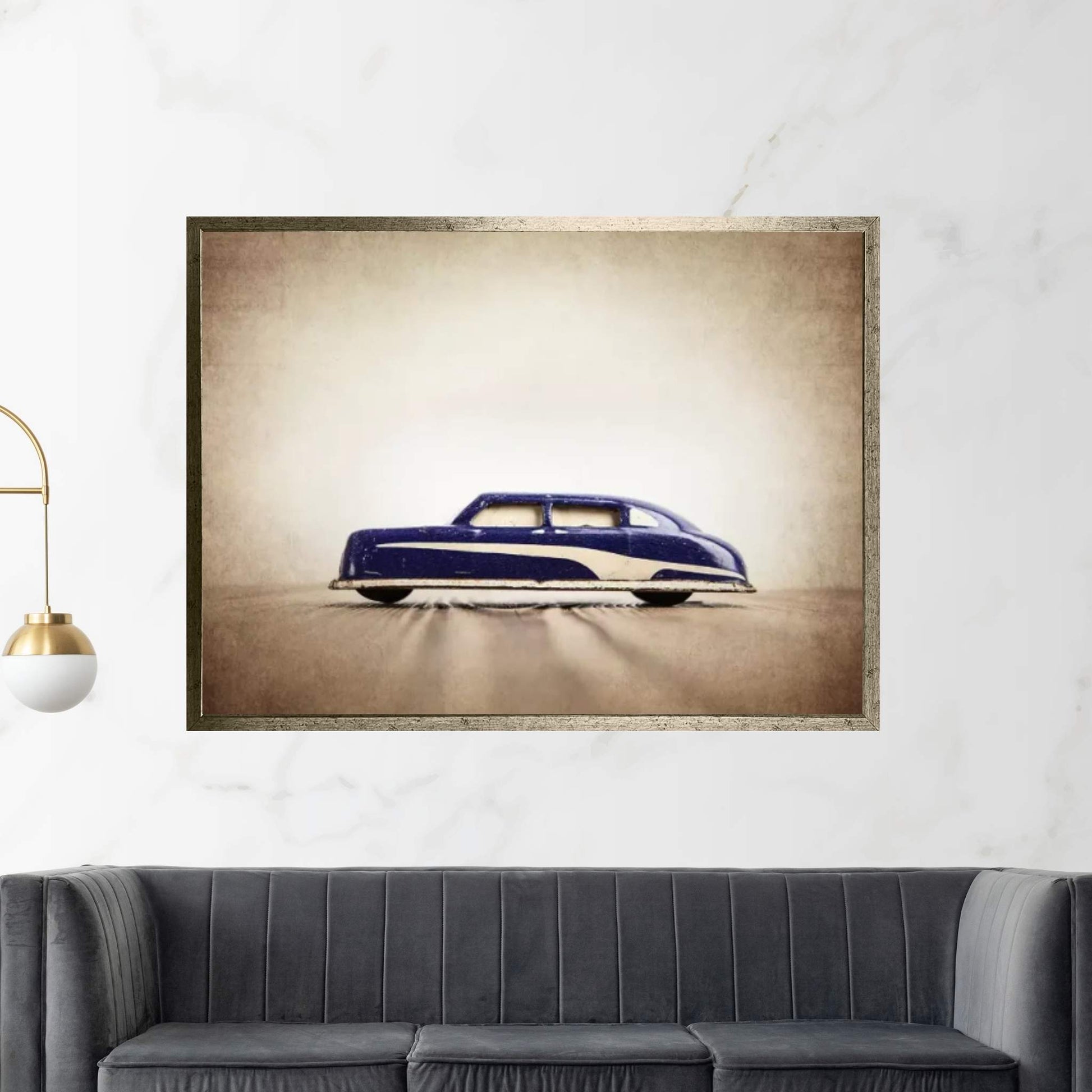 ARGO Purple And White Sedan Canvas Wall Art - Y Canvas