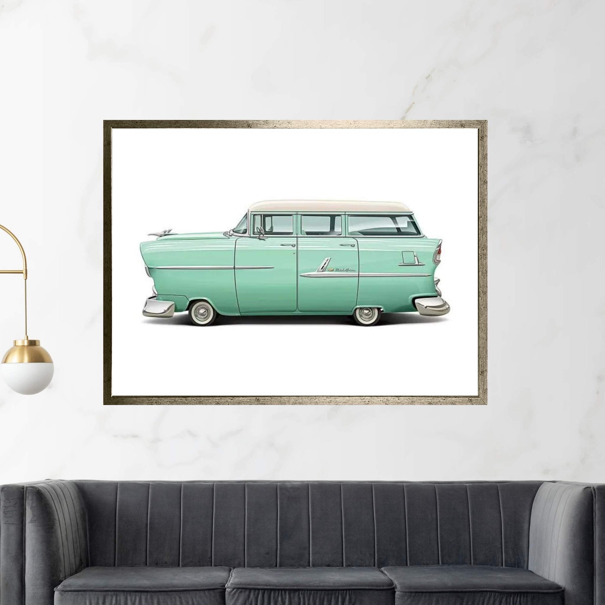 1955 Chevrolet Belair Wagon Canvas Wall Art - Y Canvas