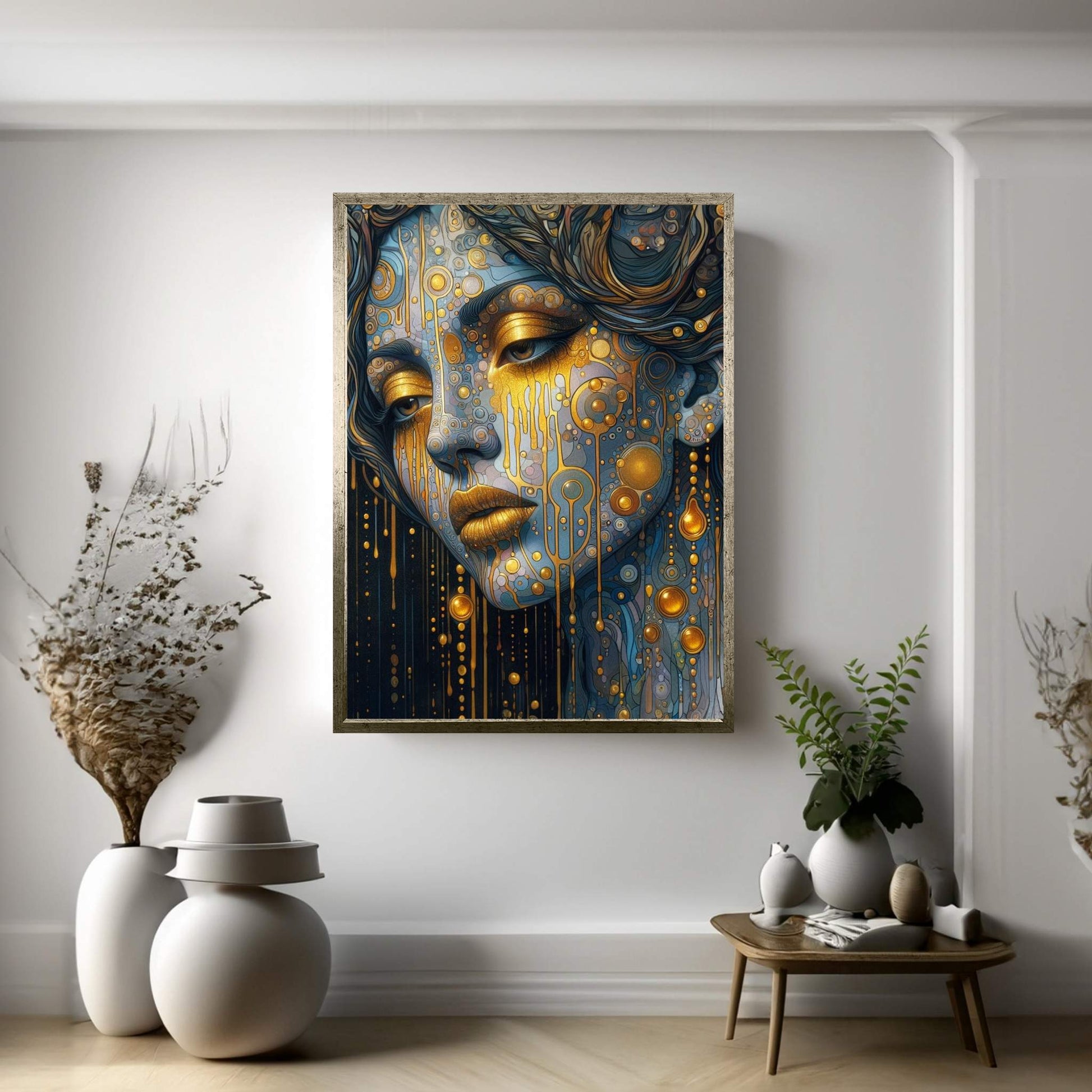 The Golden Tears Gustav Klimt Modern Abstract Reproduction Canvas Wall Art - Y Canvas